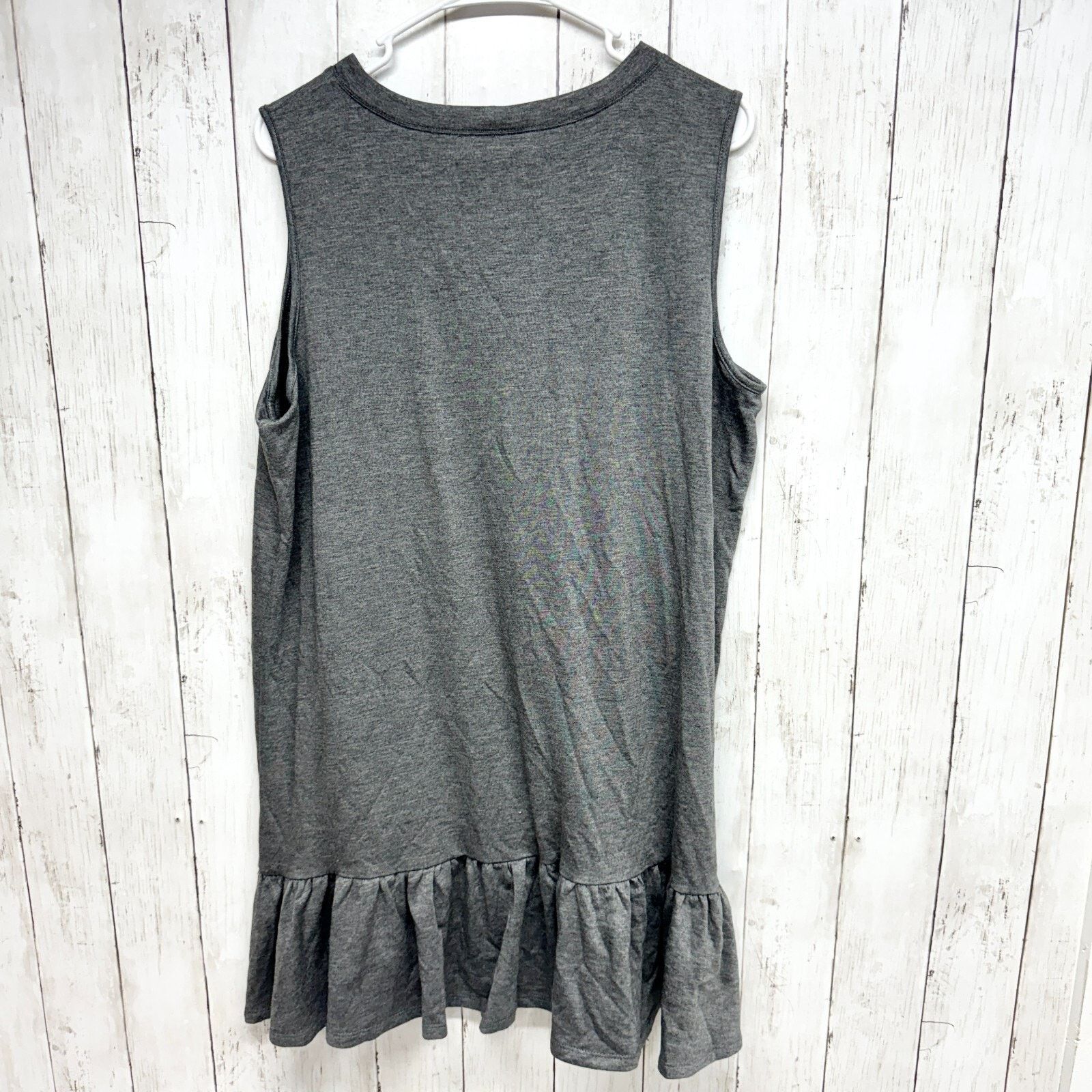Apt. 9 Apt. 9 Dress Size XL Gray Sleeveless Tunic Ruffle Bottom Size XL / US 12-14 / IT 48-50 - 5 Thumbnail
