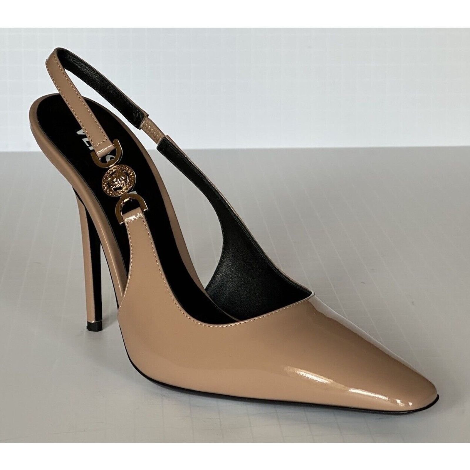 Versace Sling Back Leather Pump Shoes Blush 10 US 1012127