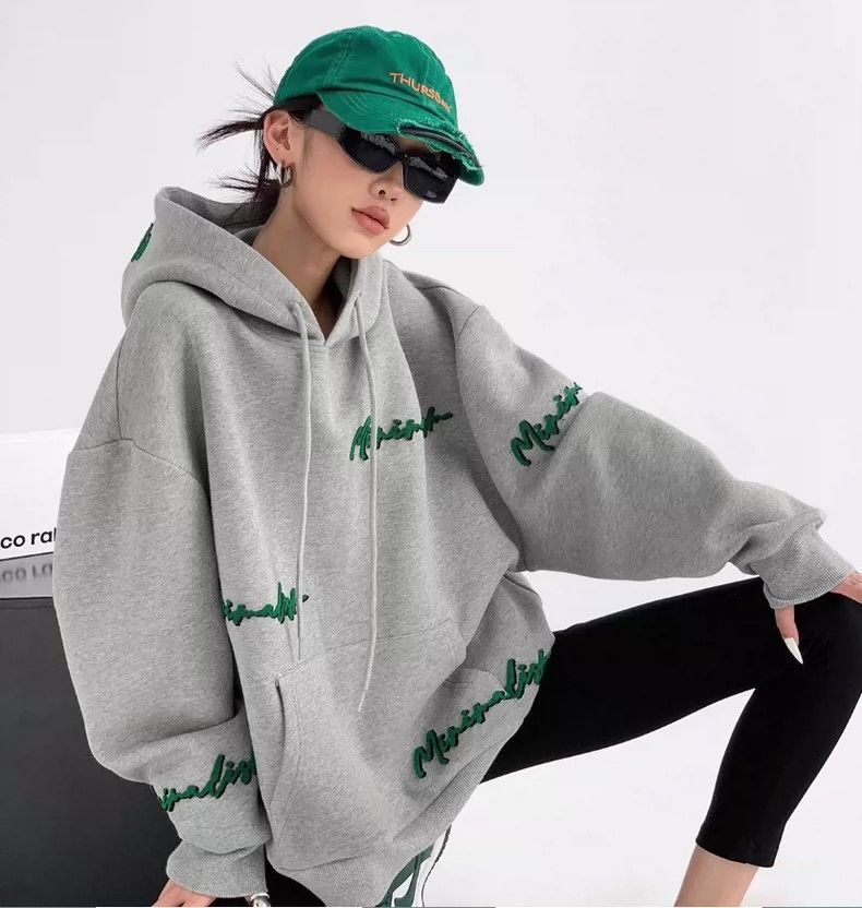 Louis Vuitton Louis Vuitton Grey letter-flocked cotton hooded drawstring Size US M / EU 48-50 / 2 - 9 Thumbnail
