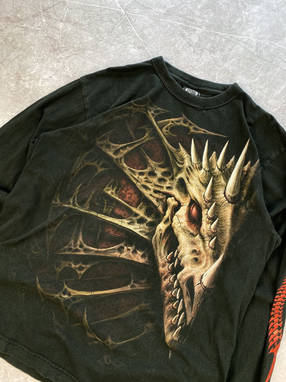 Vintage Vintage 90s Spiral Dragon Skeleton Big Logo Long Sleeve Size US L / EU 52-54 / 3 - 3 Thumbnail