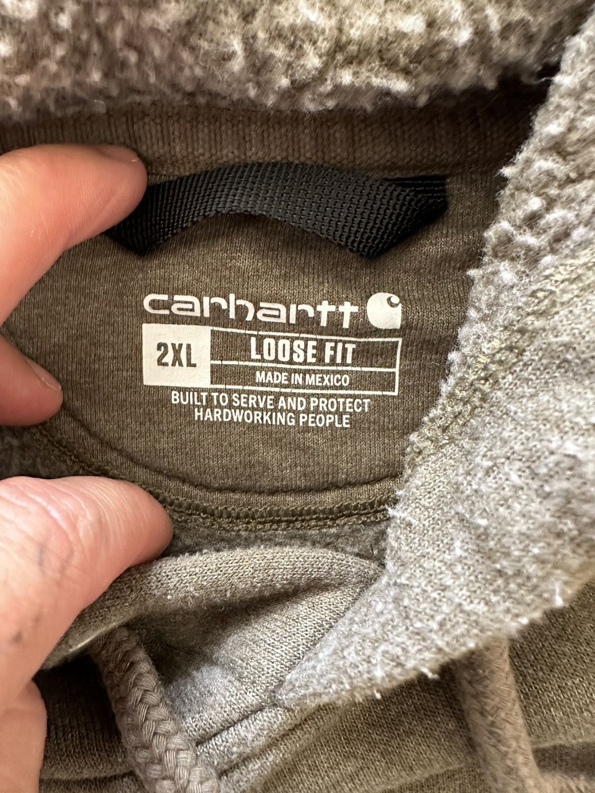 Carhartt × Vintage Vintage Y2K Carhartt Spellout Hoodie Size US XXL / EU 58 / 5 - 5 Thumbnail