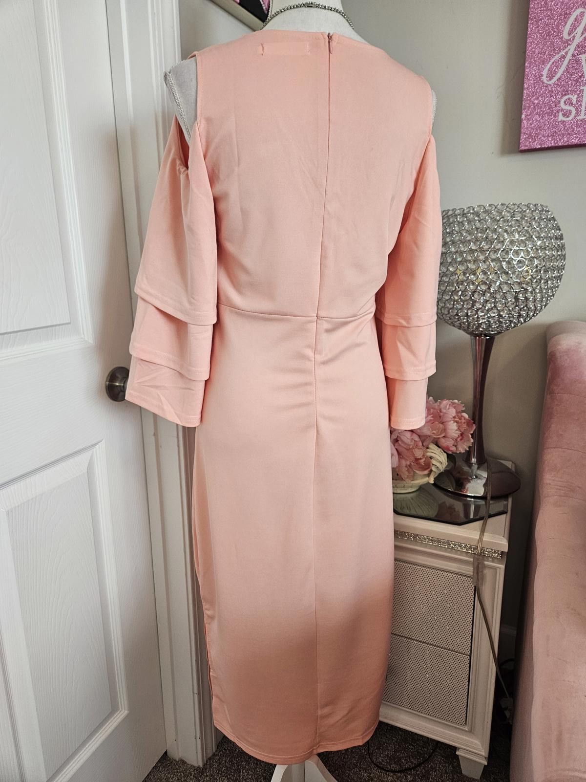 Designer Metamorphosis Girl Wrap Dress with Flounce Sleeves Size L / US 10 / IT 46 - 3 Thumbnail