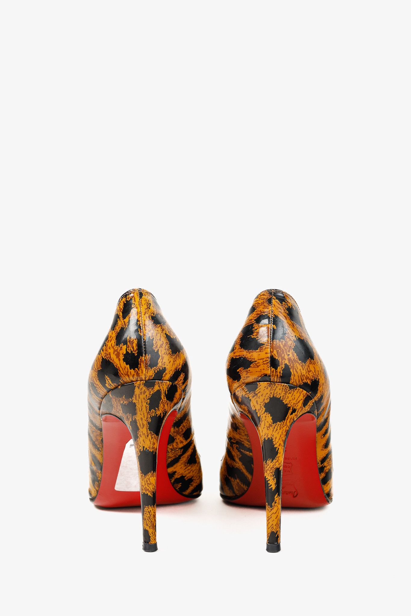 Christian Louboutin Christian Louboutin Leopard Patent Pointed-Toe Pumps Size US 7.5 / IT 37.5 - 3 Thumbnail