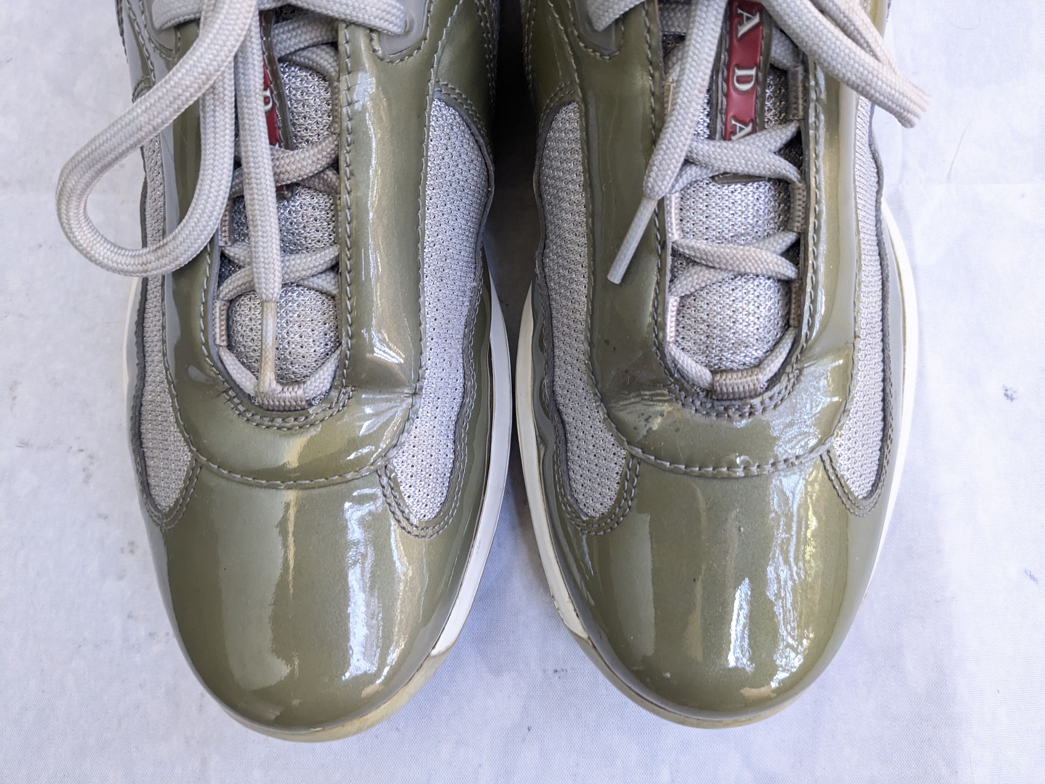Prada Prada America's Cup Olive Green 9.5 Low Top Patent Leather Size US 9.5 / EU 42-43 - 3 Thumbnail