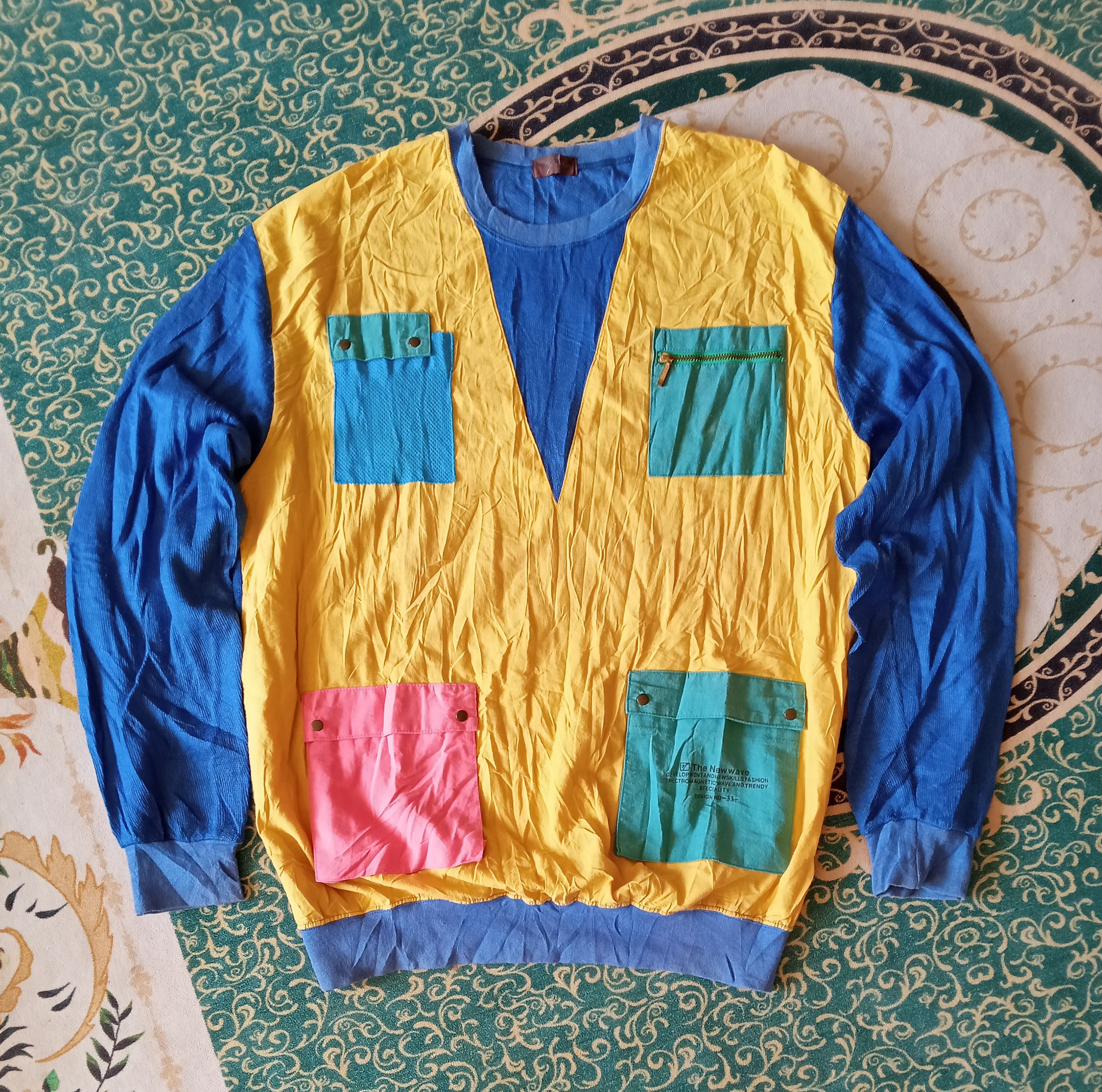 image of Vintage Distressed The New Wave Multicolor Shirt in Mix, Men's (Size Medium)