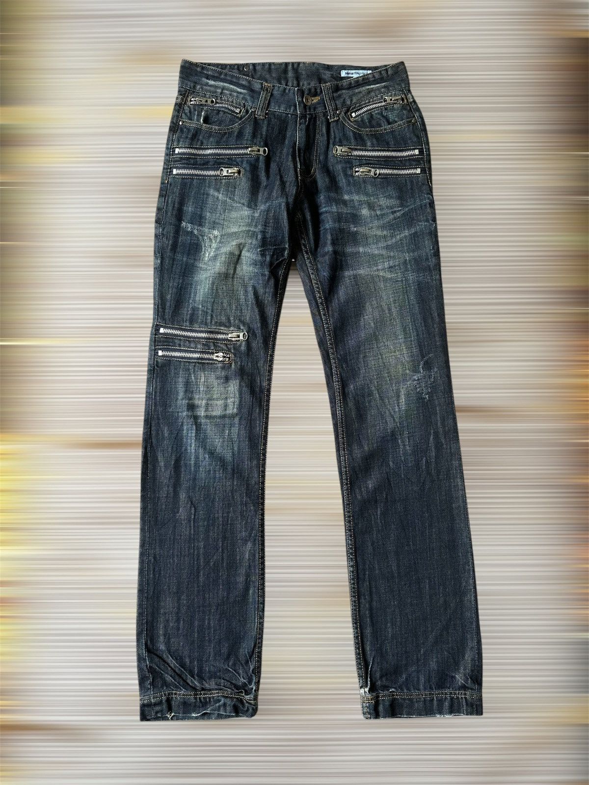 semanticdesign Semantics Design Multi Zipper Distressed Denim Size US 31 - 1 Thumbnail