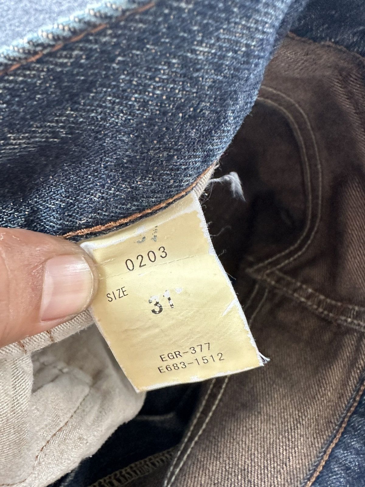 Edwin Vintage Gold Rush Faded Wash Distressed Denim 31x33 D195 Size US 31 - 17 Thumbnail