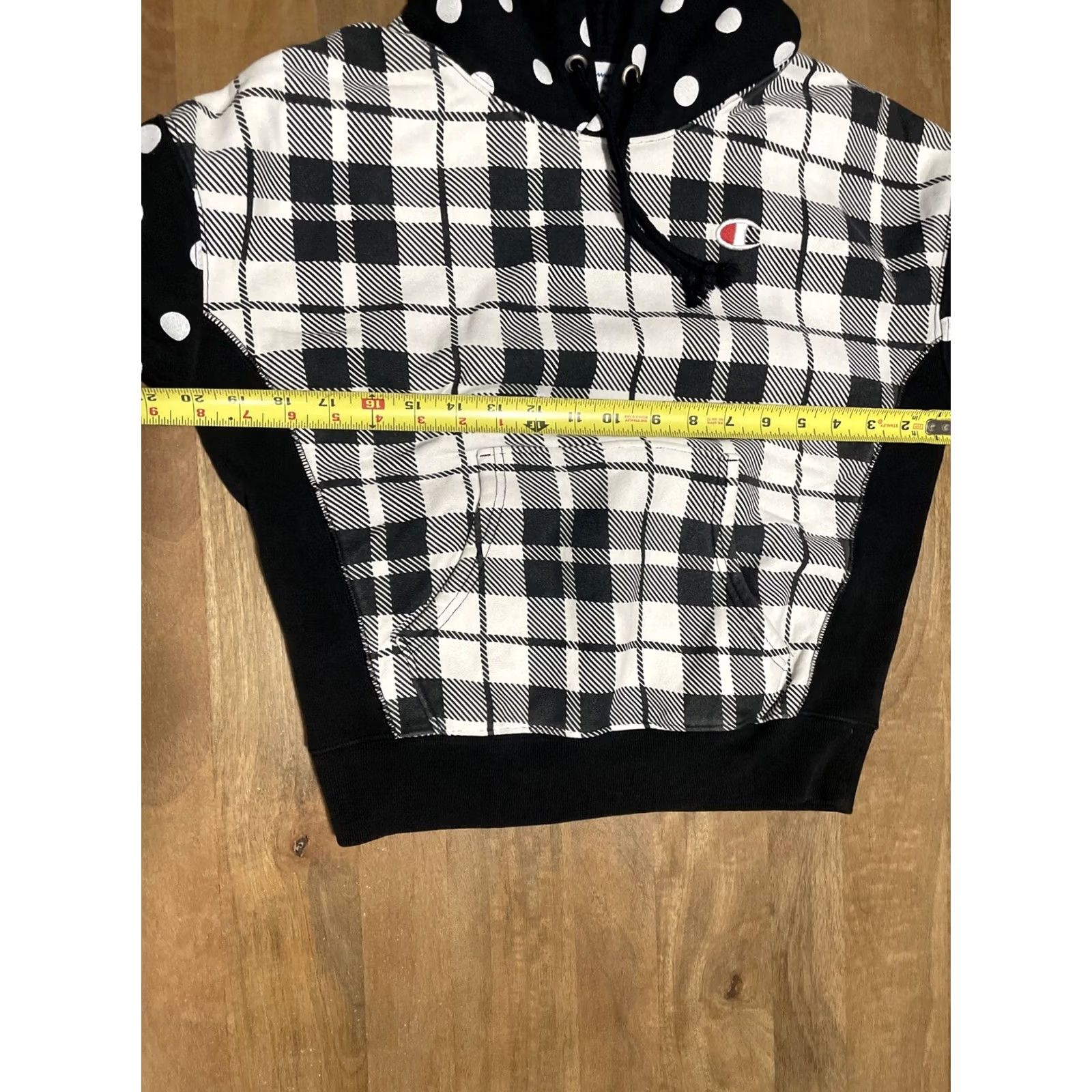 Champion Champion Reverse Weave Hoodie Women’s Small Polka Dot Plaid Black Sweatshirt Size S / US 4 / IT 40 - 5 Thumbnail