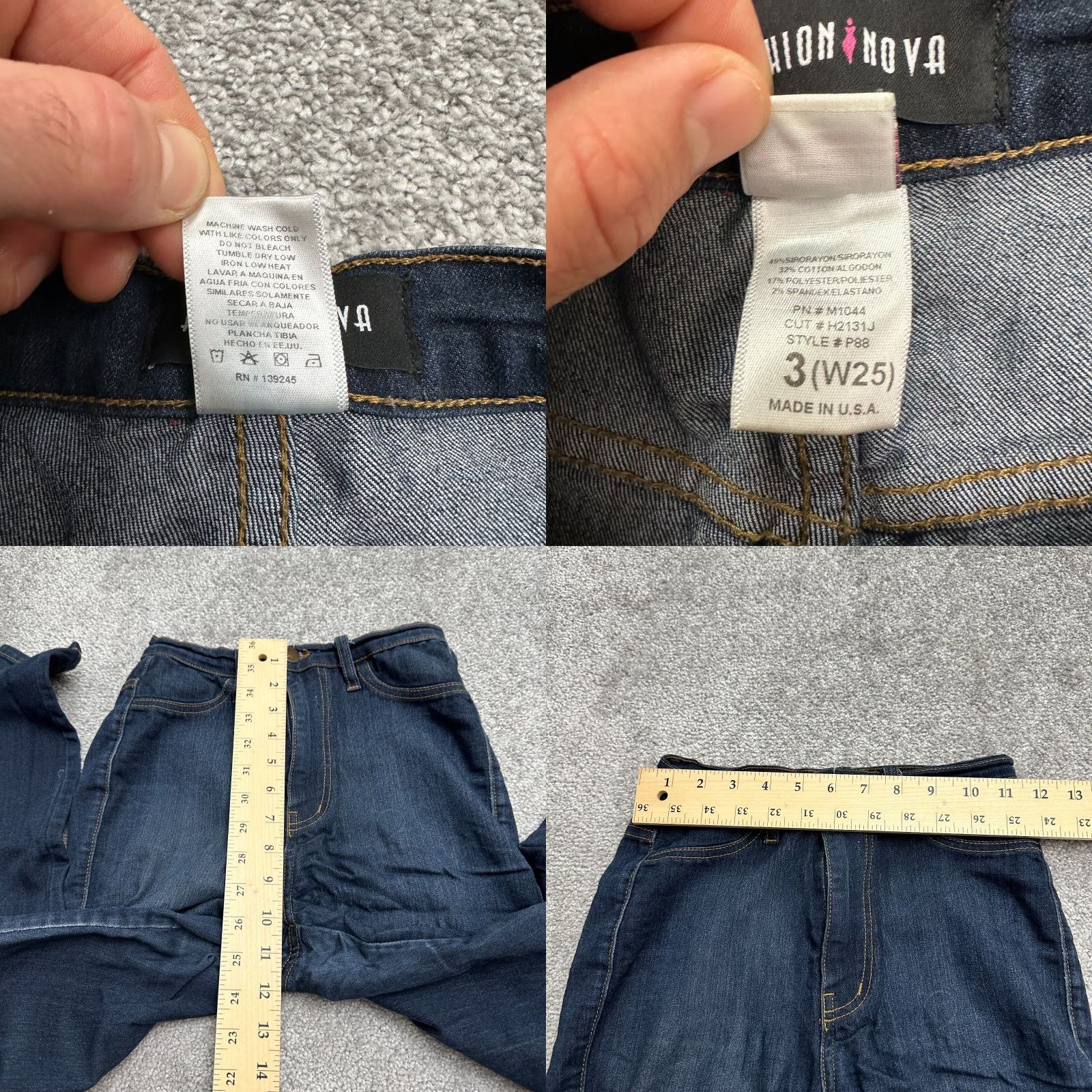 Fashion Nova Fashion Nova Jeans Juniors 3 Blue Dark Wash High Rise Casual 22x29 Jeggings Size 26" / US 2 / IT 38 - 8 Thumbnail