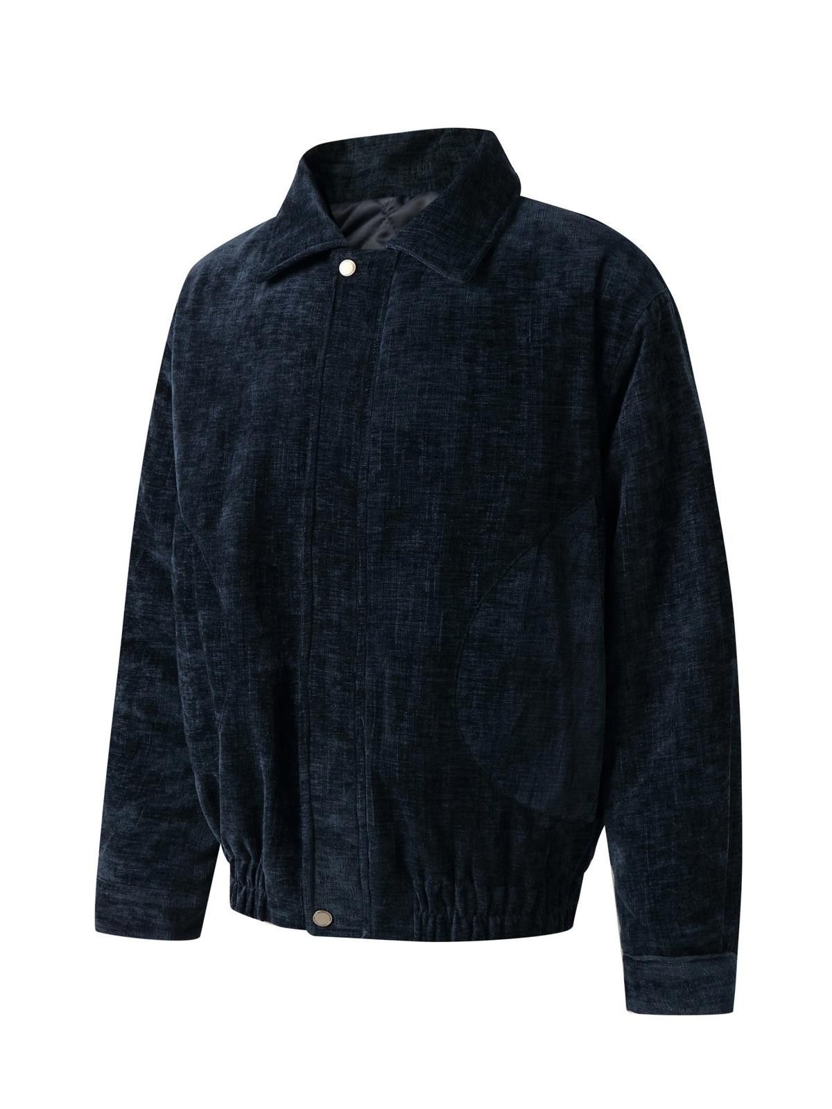 Vintage Dark Blue Corduroy Men's Bomber Jacket Size US M / EU 48-50 / 2 - 2 Thumbnail