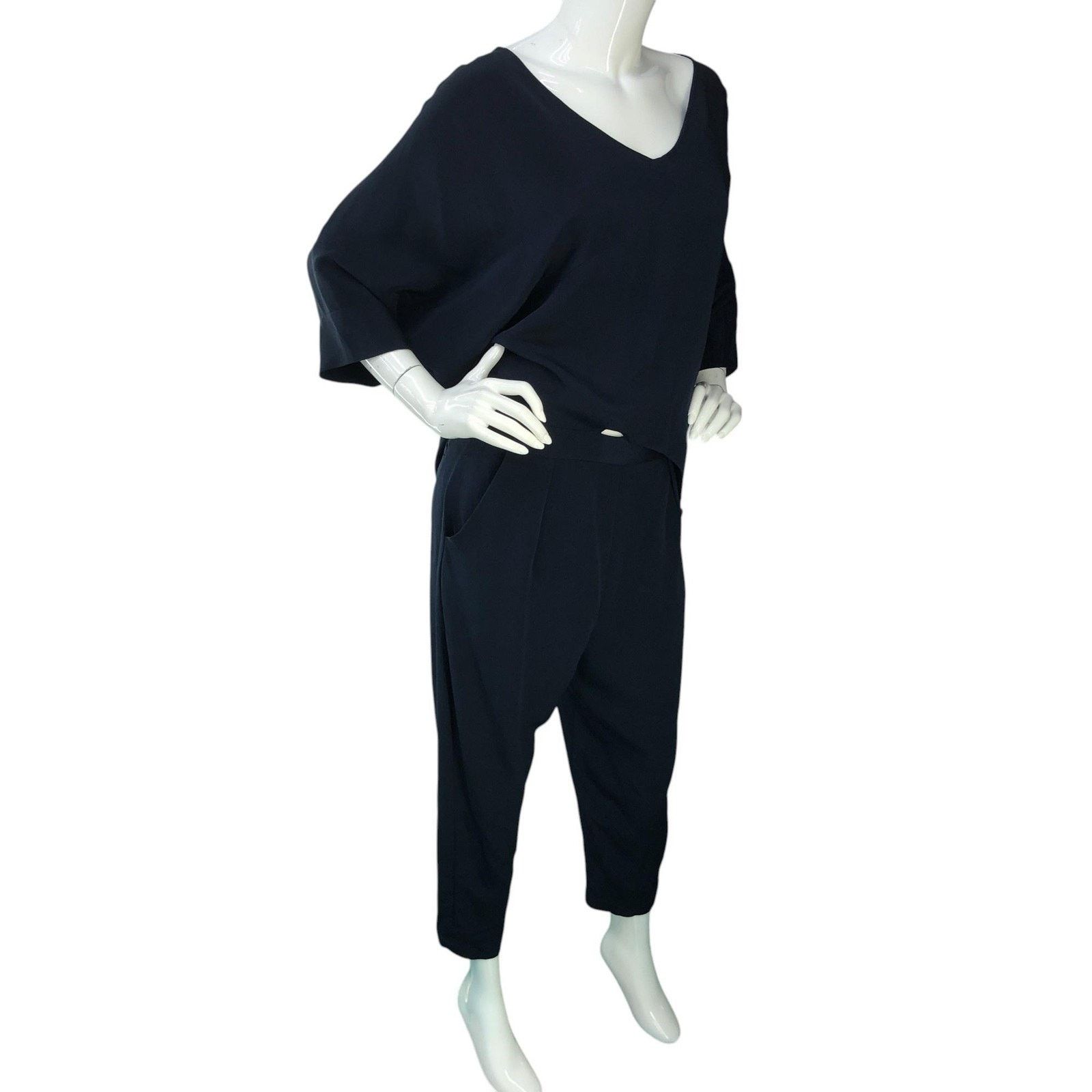 Rachel Comey Rachel Comey Jumpsuit 8 Silk Wide Leg V Neck Draped Pantsuit Size 30" / US 8 / IT 44 - 10 Thumbnail