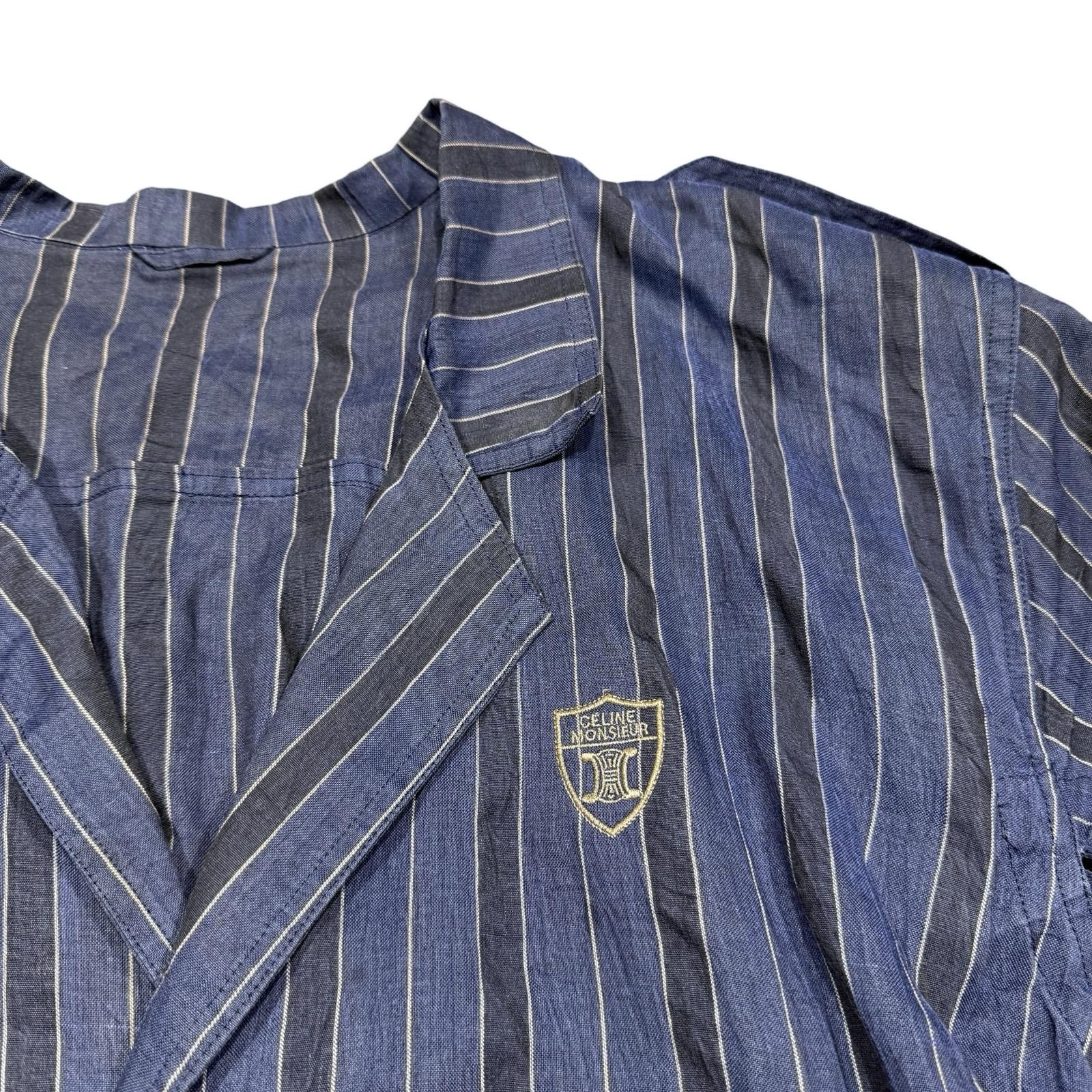Celine Vintage Celine Striped Lightweight Overcoat Blazer Size 42R - 3 Thumbnail