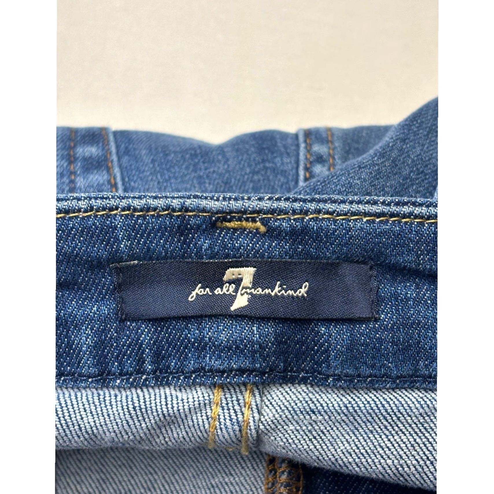 7 For All Mankind 7 For All Mankind Skinny Jeans Blue Medium Wash Side Stripe 27 Inseam 26 Waist Womens 28x27 Crop Raw Hem Size 26" / US 2 / IT 38 - 5 Thumbnail