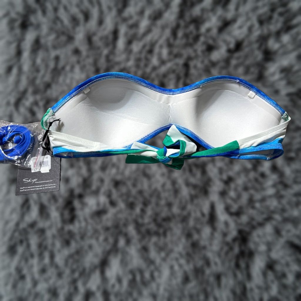 Vintage VINTAGE Skye Swim Bikini Top S Small Retro 60s 70s Coastal Chic Boho Beachy Vacation Surf Womens Blue Top Size S / US 4 / IT 40 - 1 Thumbnail