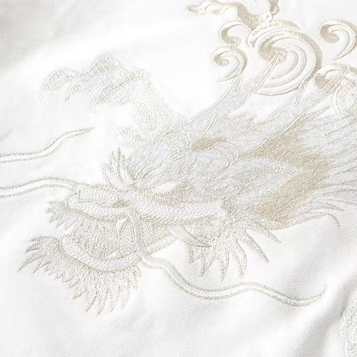 Japanese Brand Dragon Embroidery White Hoodie Size US L / EU 52-54 / 3 - 3 Thumbnail