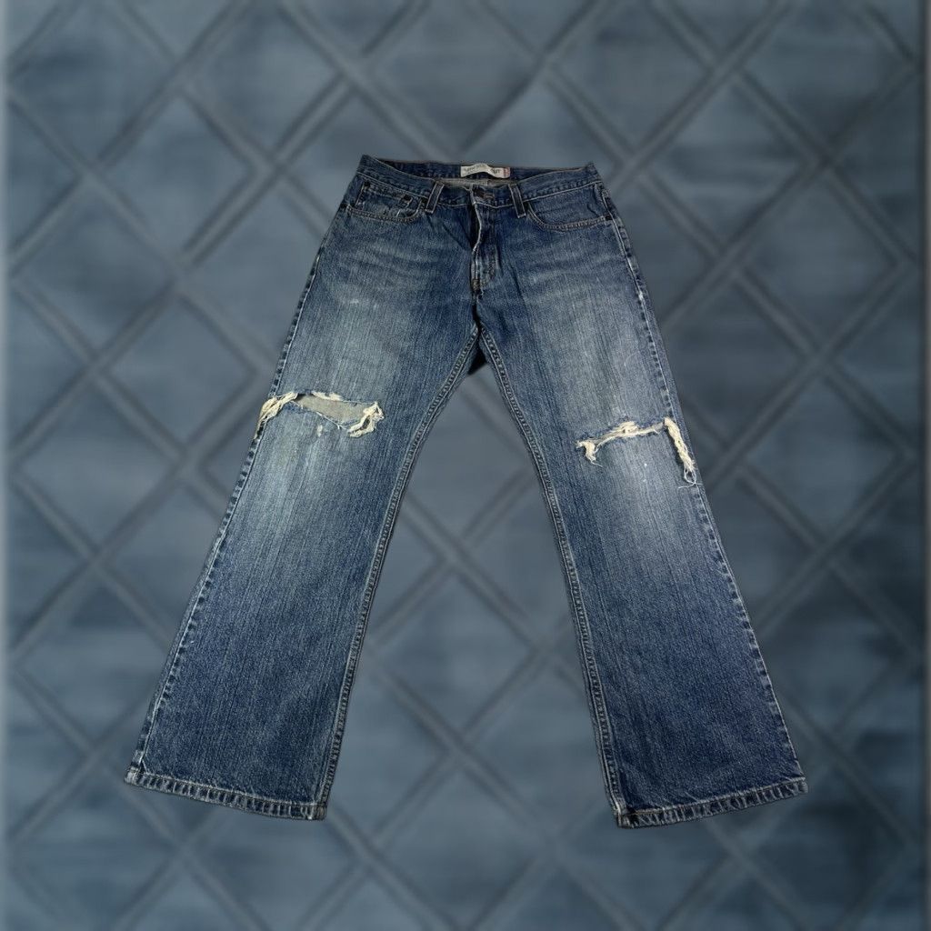 Levi's VINTAGE Levi's 527 Jeans Mens Regular Bootcut Denim Blue 30in Inseam 33x30 90s USA Cowboy Distressed Size US 33 - 1 Thumbnail