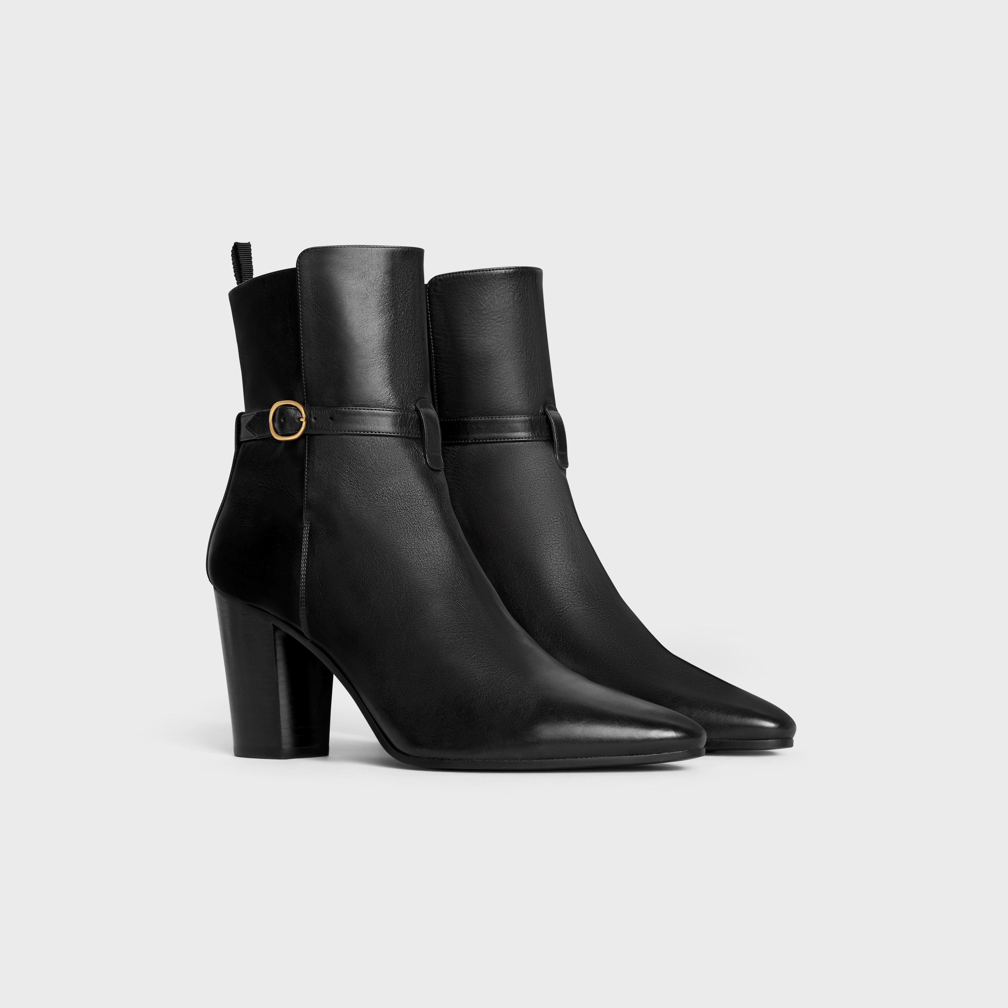 Celine × Hedi Slimane Celine Jacno 60mm Black Calfskin Boots | Grailed