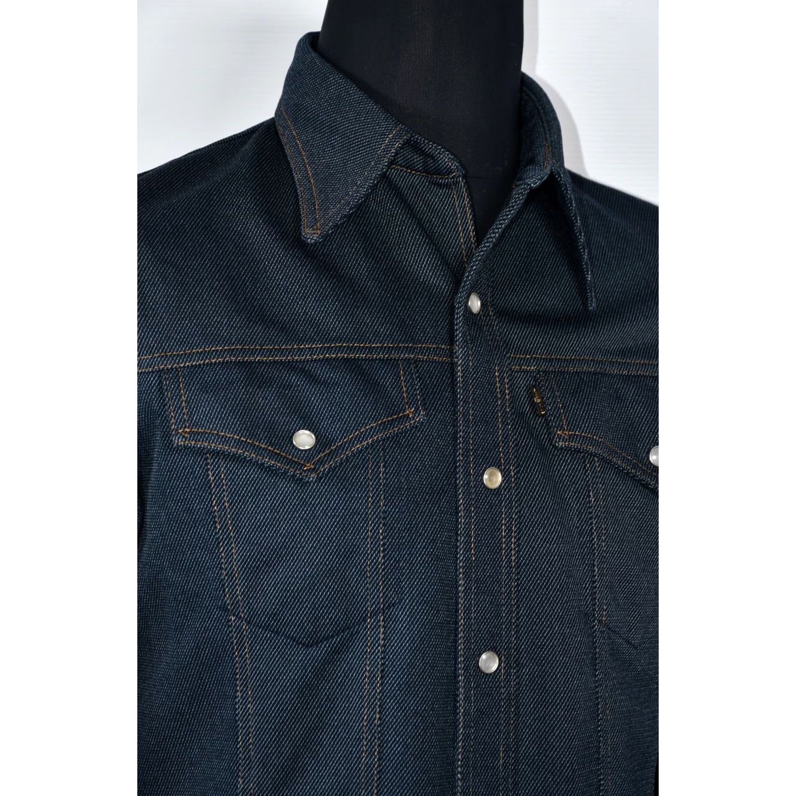 Levi's VINTAGE Levi's Saddlemen Western Men's Pearl Snap Down Shirt Jacket Blue M Size US M / EU 48-50 / 2 - 2 Thumbnail