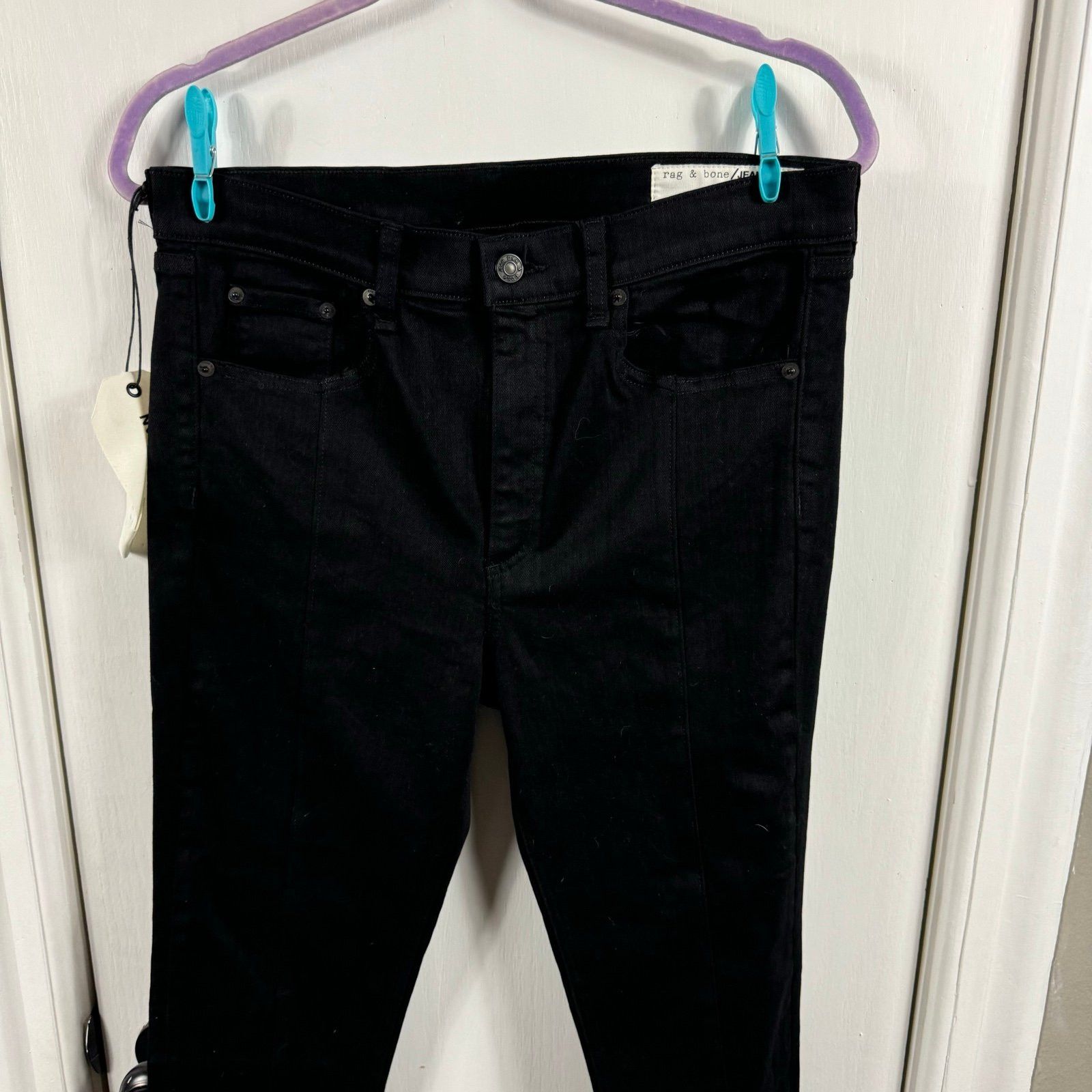 Rag & Bone Rag & Bone Yuki Skinny in Coal Bar split front. Size 30 Size 30" / US 8 / IT 44 - 5 Thumbnail