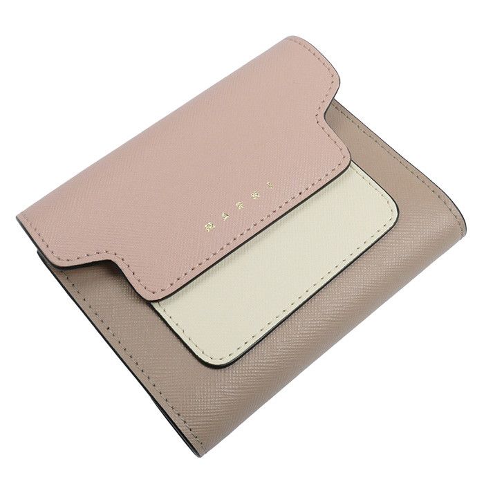Marni Marni MARNI Compact Wallet Saffiano Trifold Wallet Leather Short Wallet PFMO0051U8LV520 Z605M Size ONE SIZE - 1 Thumbnail