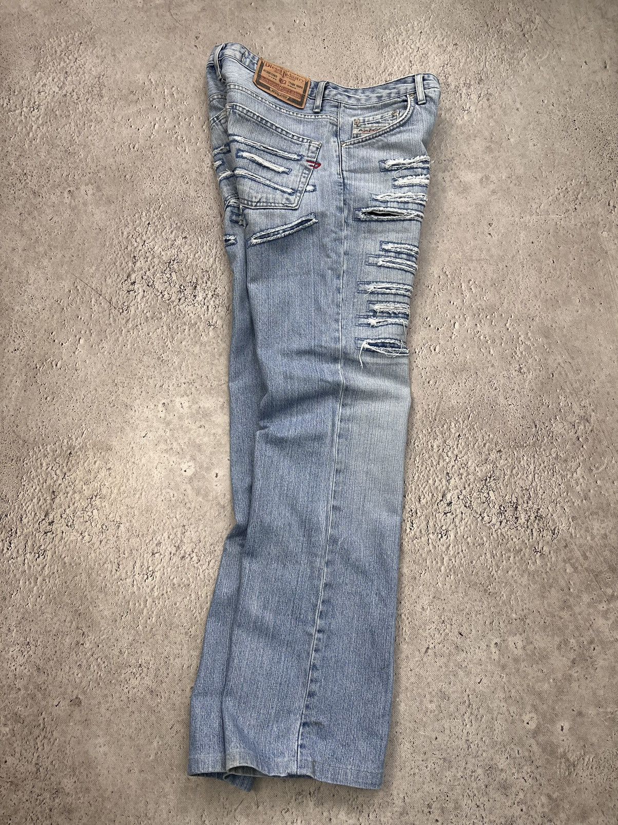 Diesel × Japanese Brand Diesel Dirty Pants FADED crash DENIM THRASHED Y2k Distressed Size US 32 / EU 48 - 12 Thumbnail
