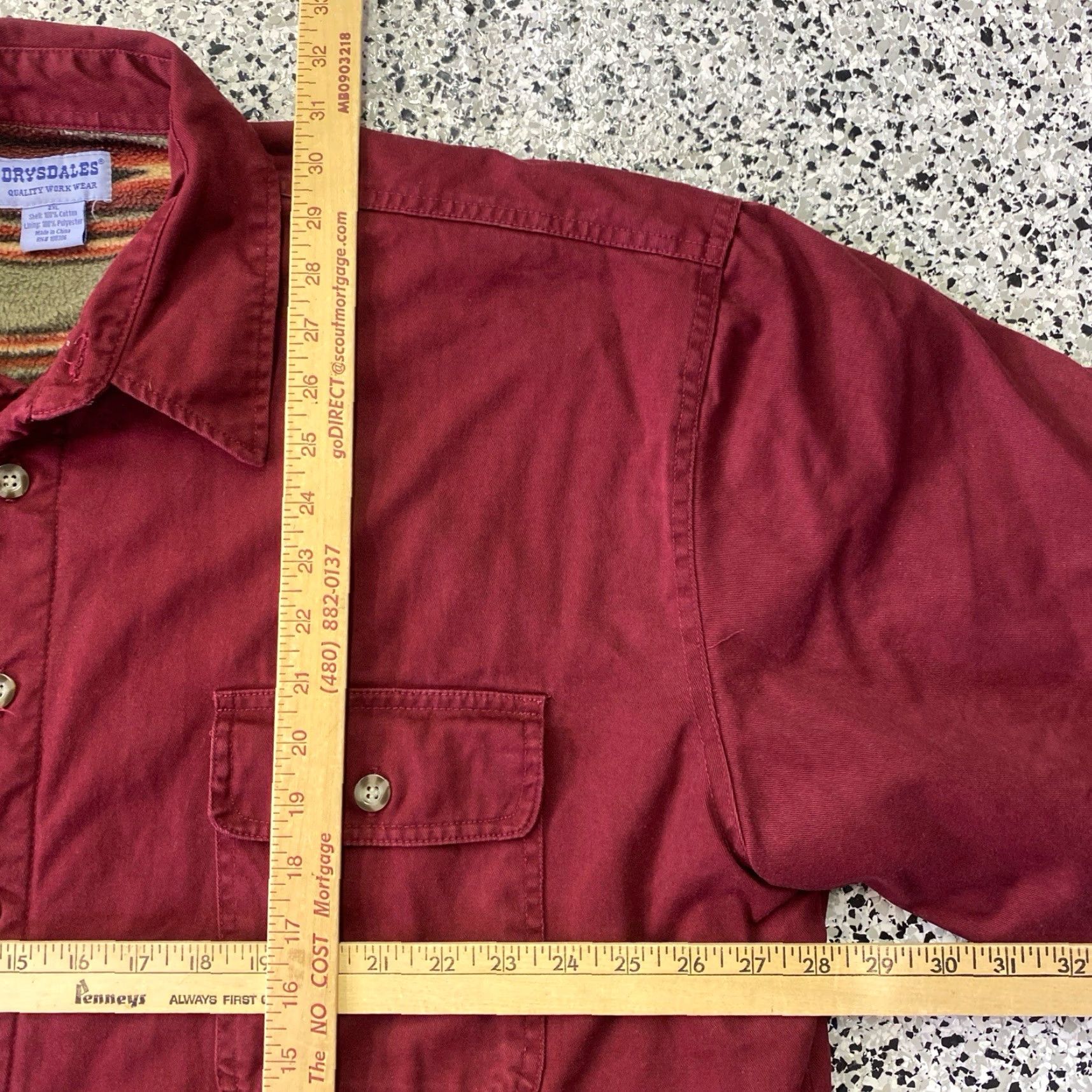 Vintage Drysdales Shirt Jacket Shacket 2XL Red Blue Plaid Button Up Lined Cotton Denim Western Men Mens Regular Vintage No N/A Size US XXL / EU 58 / 5 - 3 Thumbnail