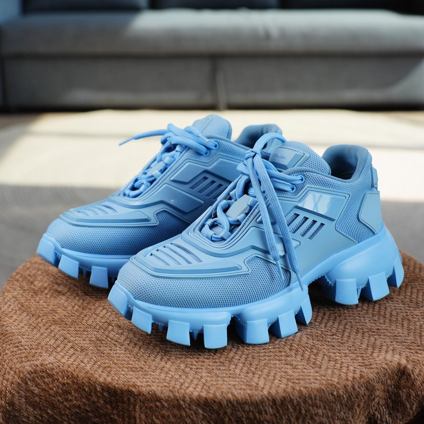 Prada Prada Blue Lowtop Sneakers us_7-5 Women Size US 7.5 / IT 37.5 - 1 Thumbnail