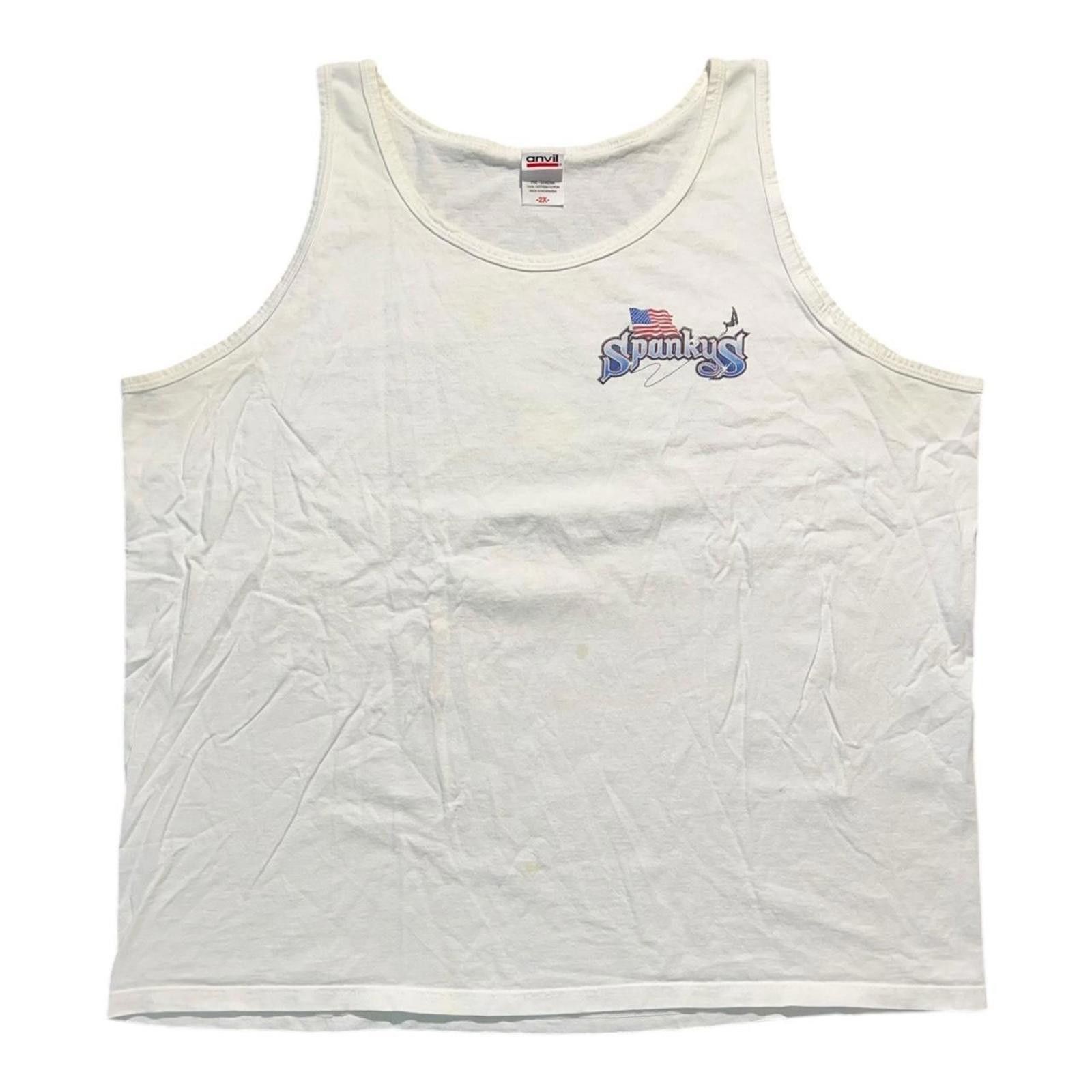 Anvil Vintage 90s Spankys RV Marine Parker Arizona White Tank Top Size US XXL / EU 58 / 5 - 2 Thumbnail