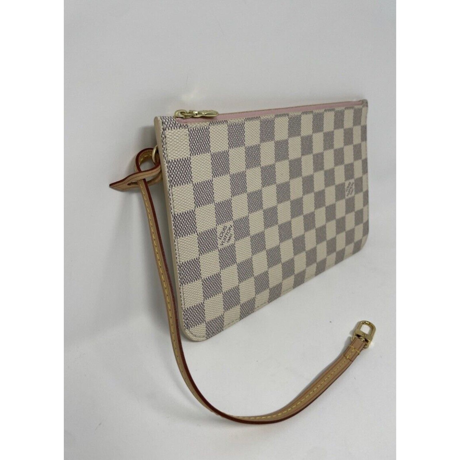 Louis Vuitton Neverfull MM Damier Azur Rose Ballerine Pink Pochette Size ONE SIZE - 4 Thumbnail