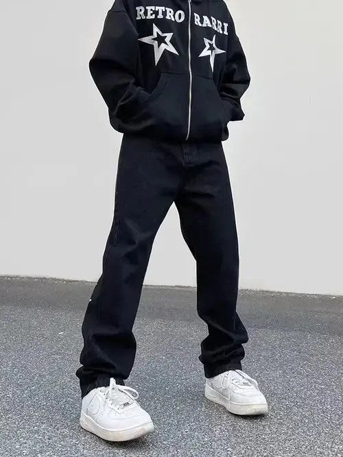 Designer × Vintage High Street Straight Loose Gothic y2k Jeans Trousers Size US 32 / EU 48 - 2 Thumbnail
