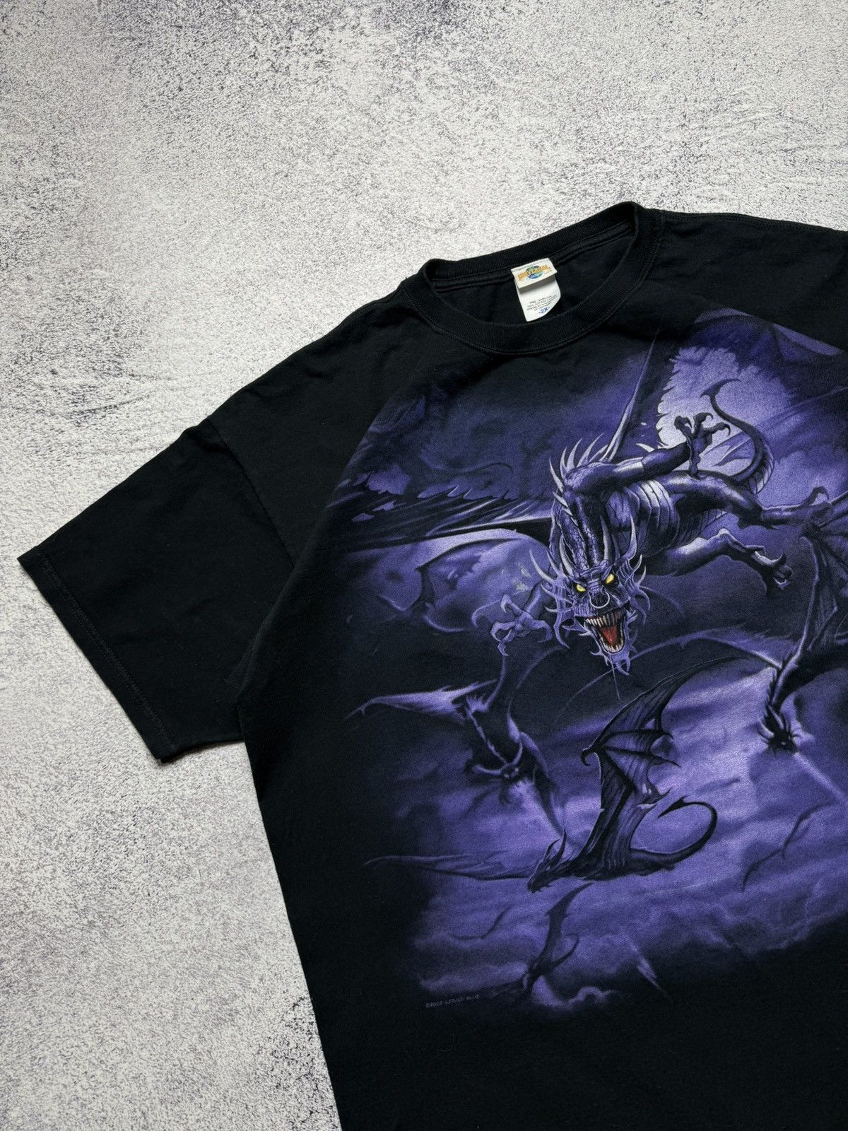 Liquid Blue Vintage 2002 Liquid Blue Dragon T-shirt Cartoon Crazy Tee Size US XXL / EU 58 / 5 - 2 Thumbnail