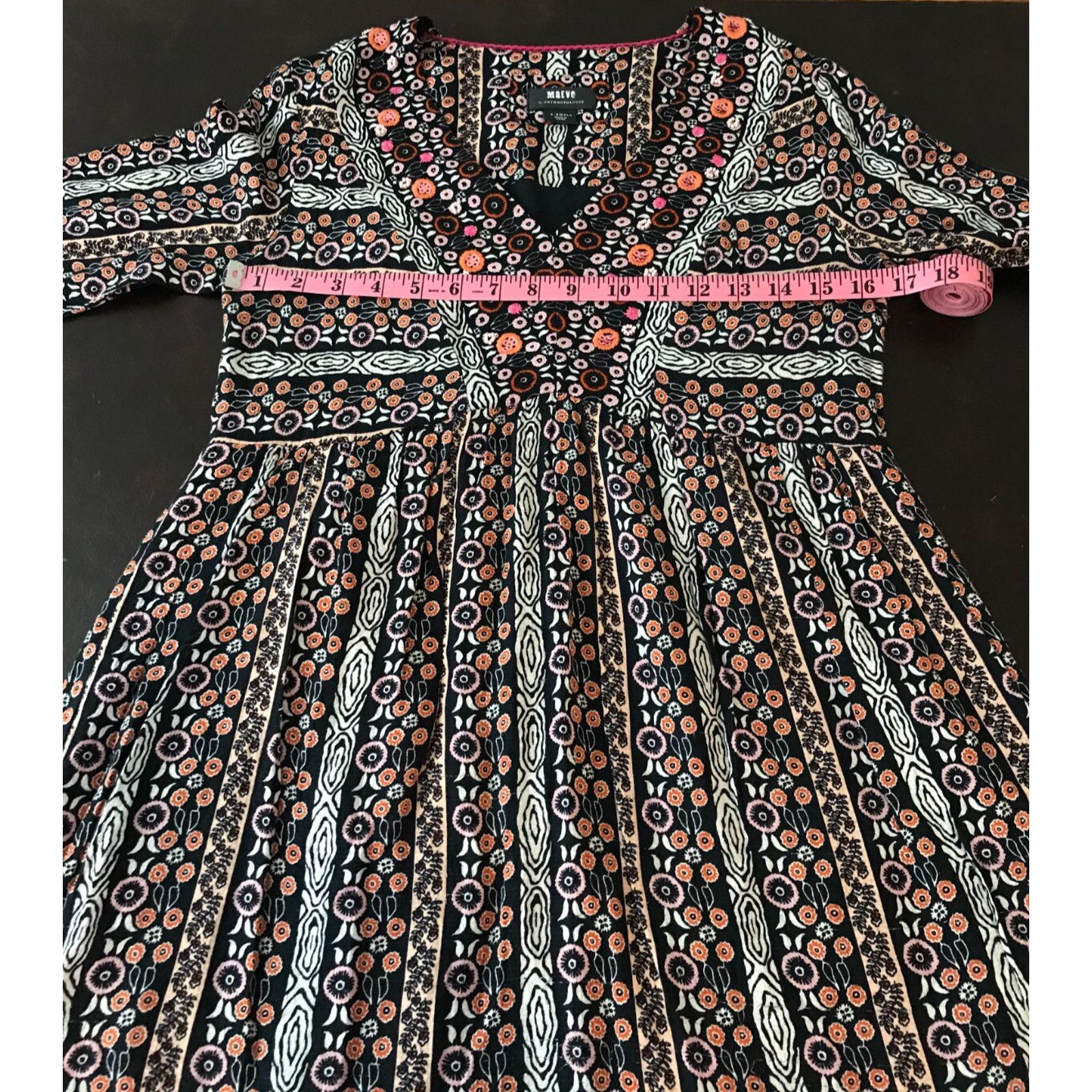 Anthropologie Anthropologie Maeve Jenna Embroidered Dress Size XS / US 0-2 / IT 36-38 - 6 Thumbnail
