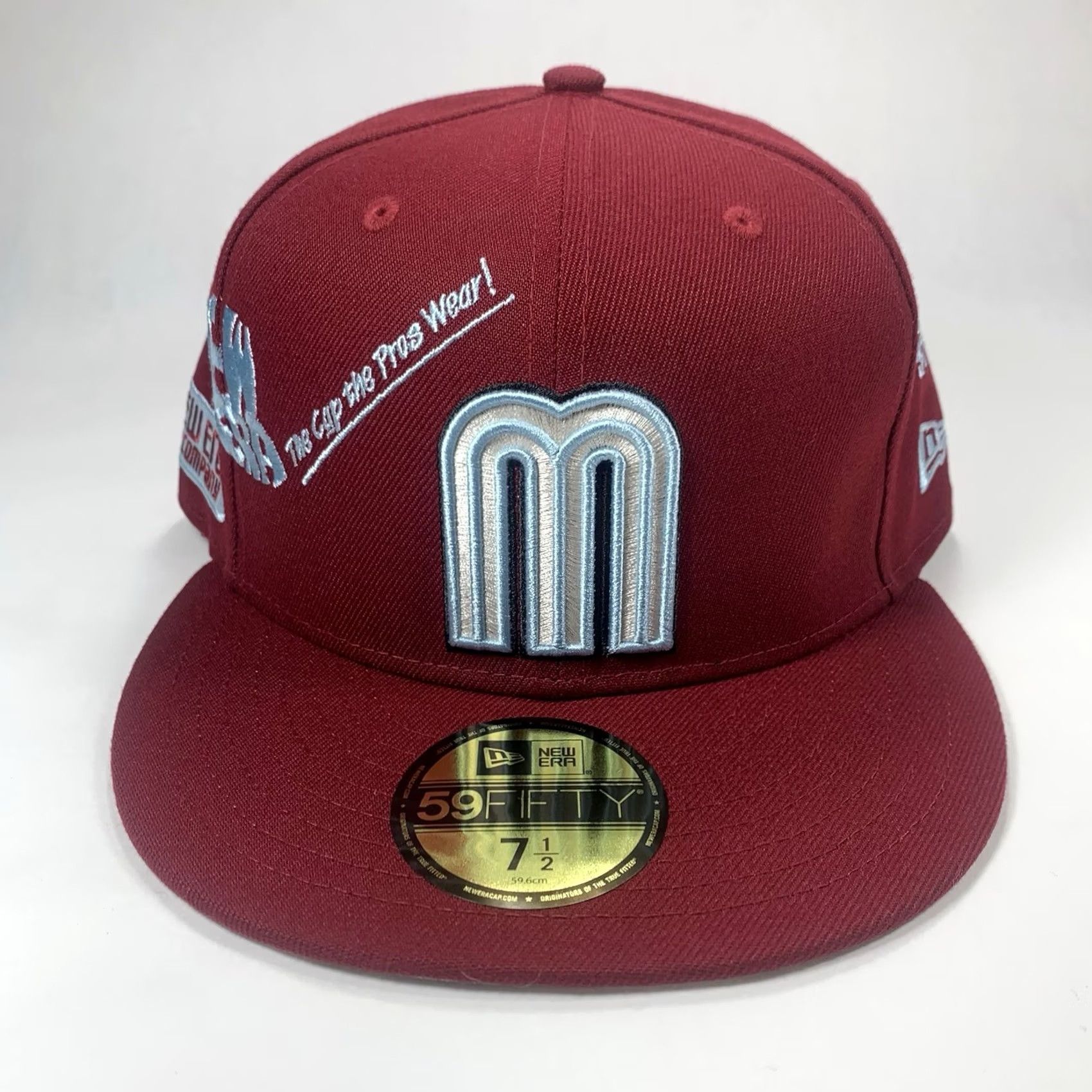 New Era VINTAGE Mexico New Era 59Fifty Baseball Soccer Red Fitted Hat Cap Men’s 7 1/2 Size ONE SIZE - 2 Thumbnail