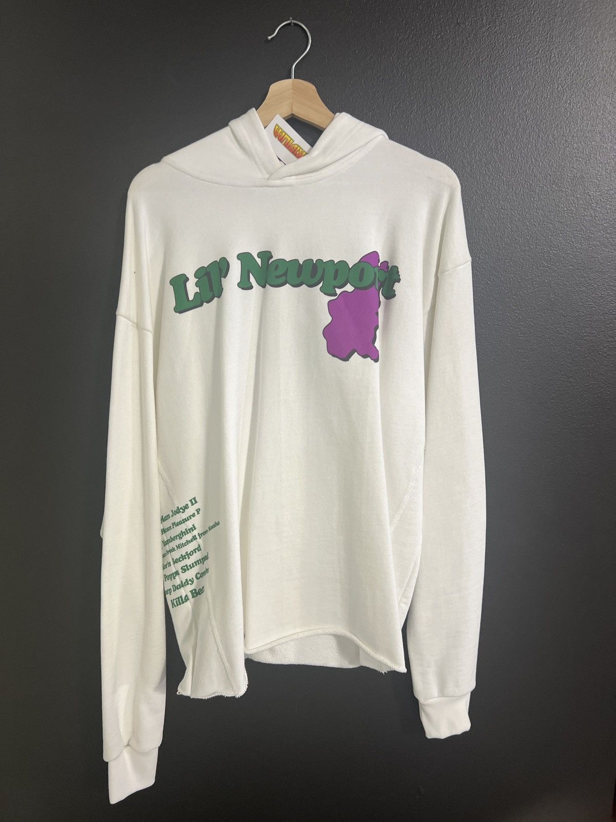 image of Vlone Lil Newport Yams Day Hoodie in White, Men's (Size Small)