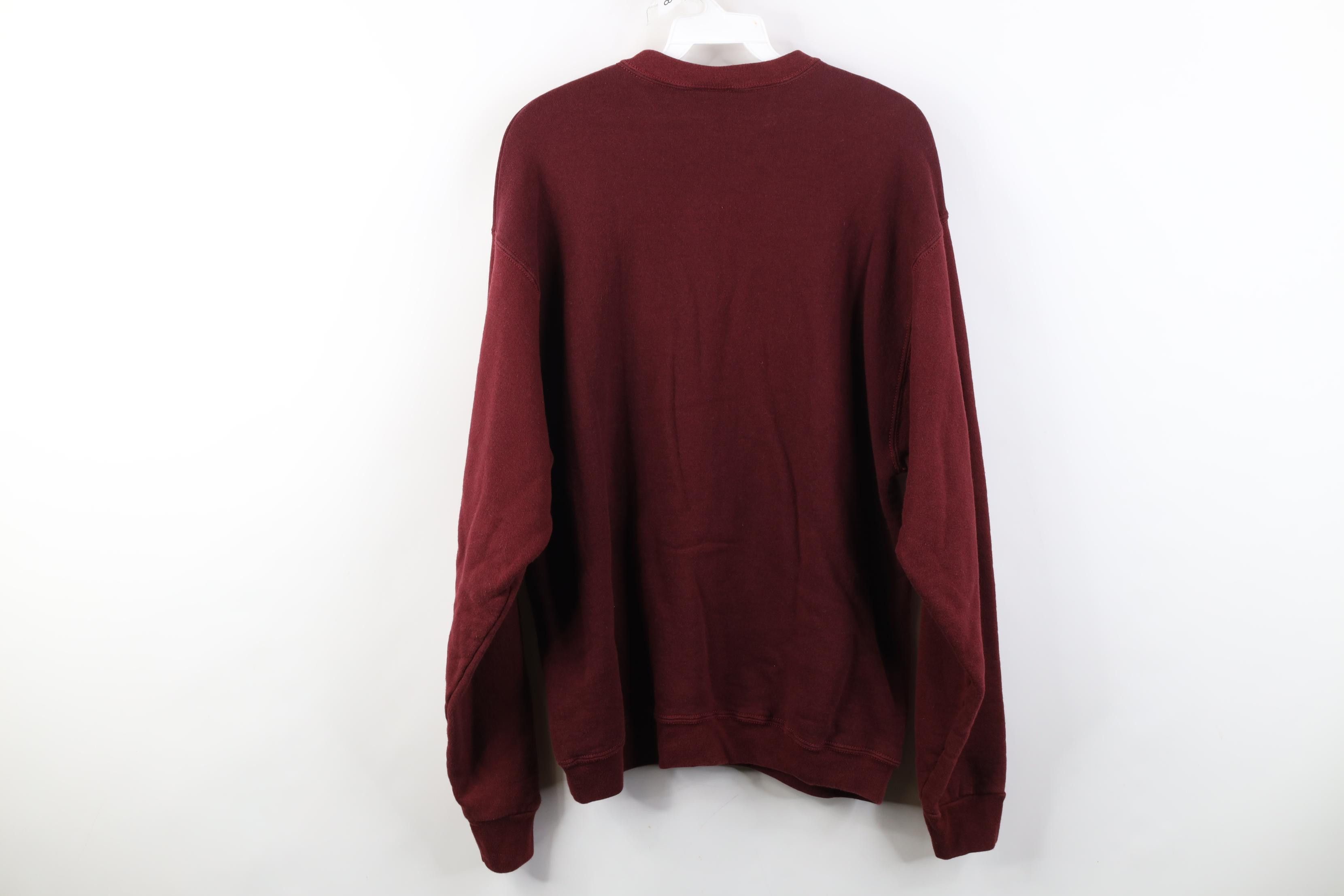 Wilson Vintage 90s Wilson Blank Crewneck Sweatshirt Burgundy Red Size L / US 10 / IT 46 - 9 Thumbnail
