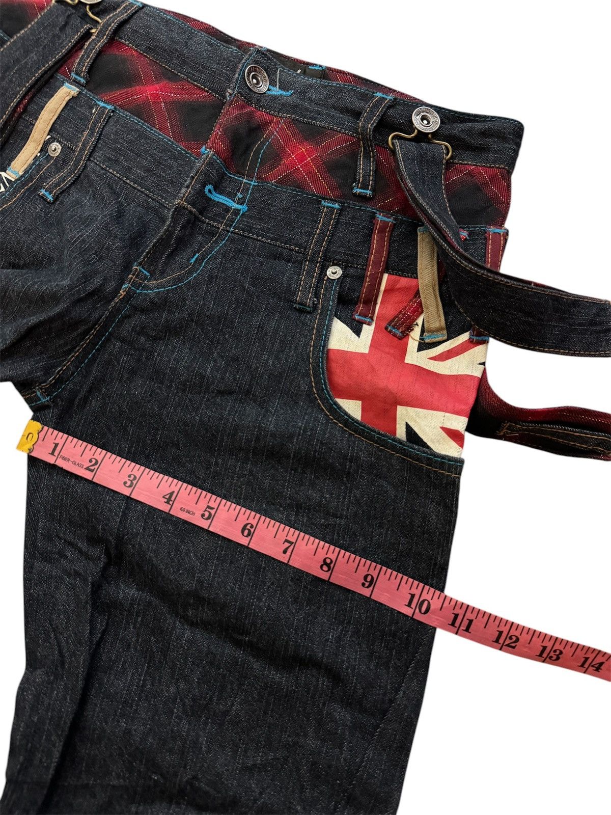 Japanese Brand JAPANESE DESIGN DOUBLE WAIST CURVED PUNK STYLE DENIM JEANS Size US 29 - 20 Thumbnail