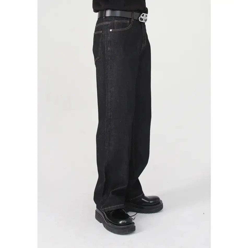 Japanese Brand Retro loose washed straight leg jeans Size US 32 / EU 48 - 2 Thumbnail