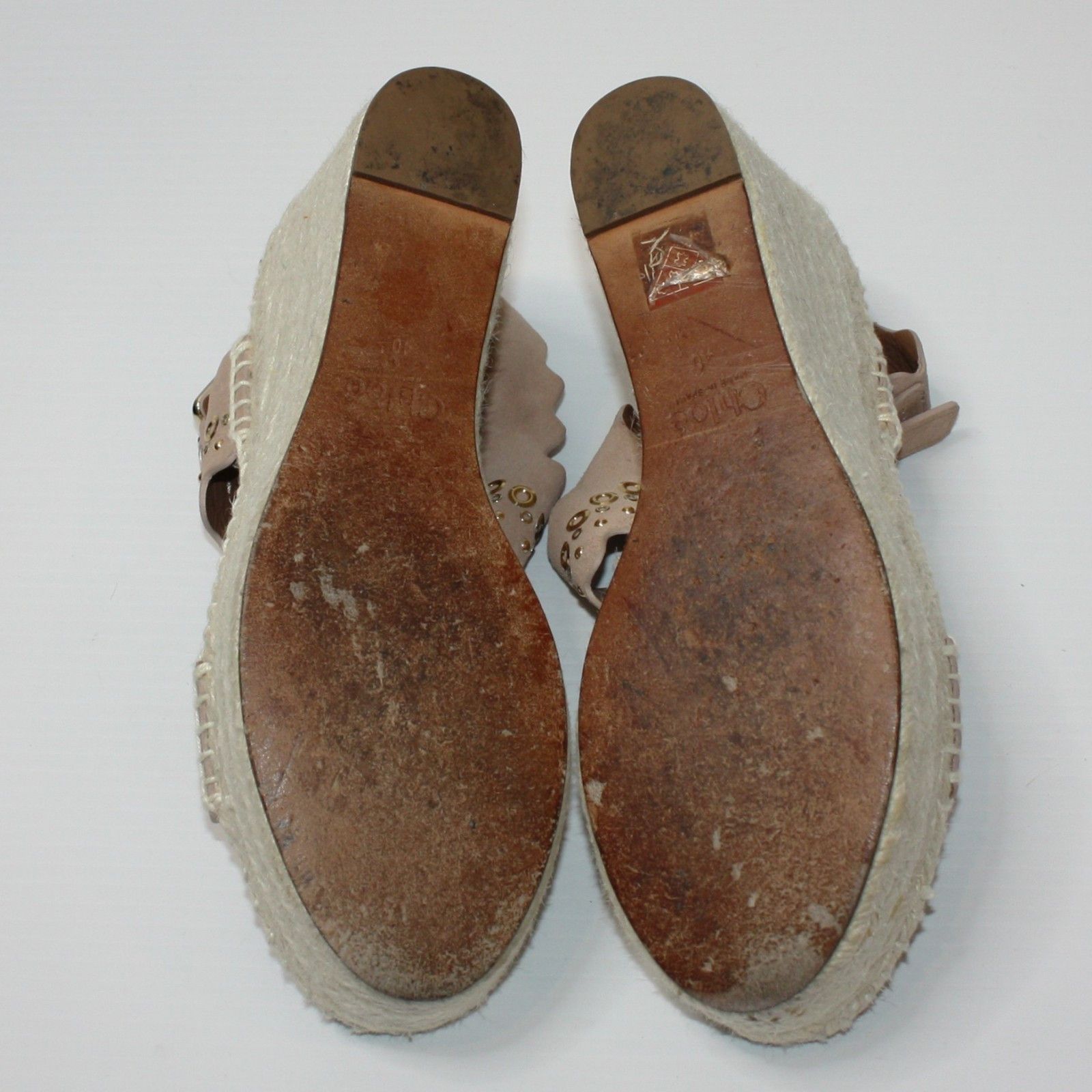 Chloe Grommet Suede Wedges Sandals Espadrilles size EU 40 / US 10 Size US 10 / IT 40 - 7 Thumbnail