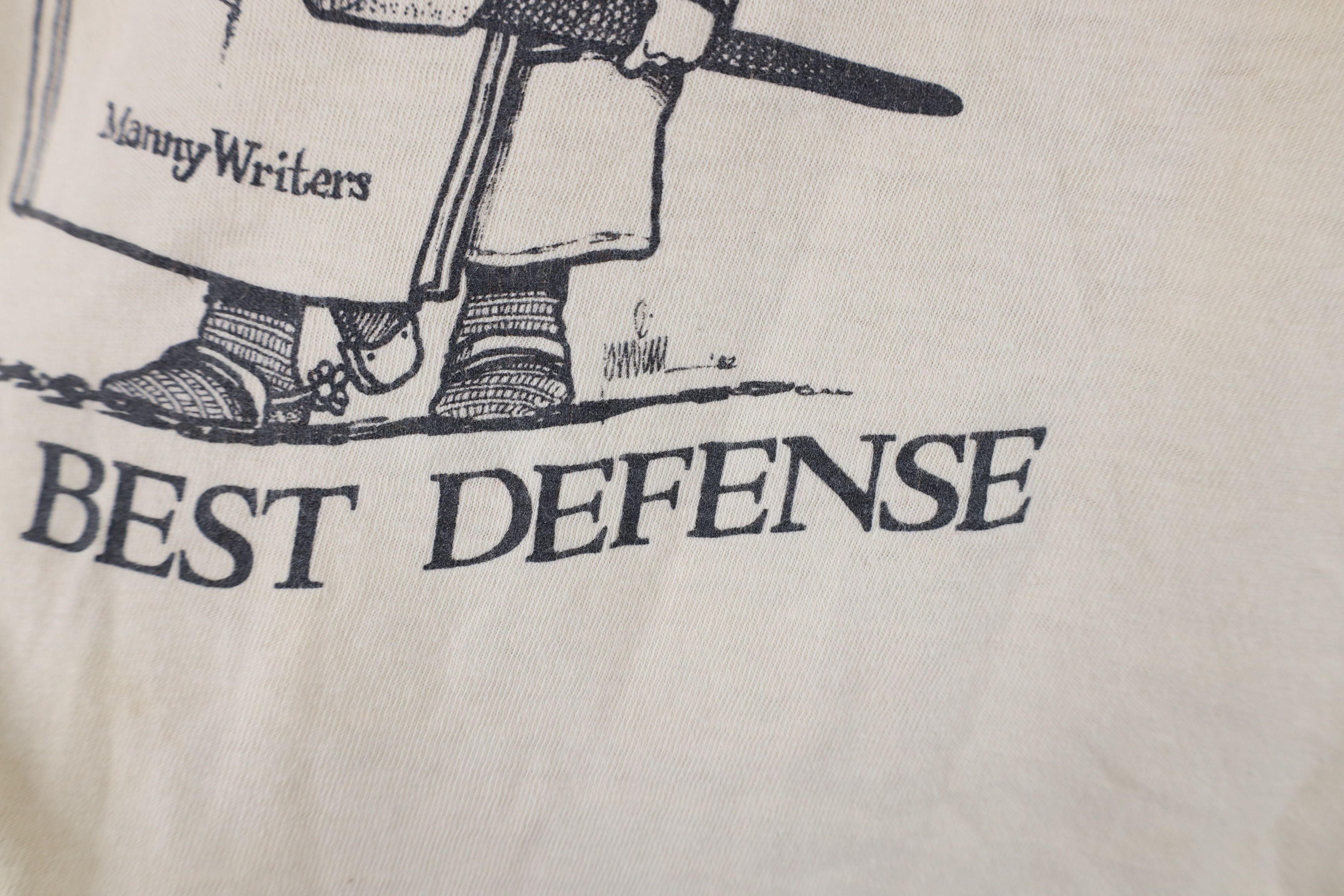 Vintage Vintage 80s Education Our Best Defense T-Shirt Beige USA Size US M / EU 48-50 / 2 - 7 Thumbnail