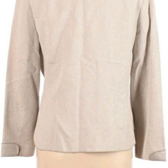Harve Benard Vtg 80s Linen Blazer Sz 12 Tan Safari Button Down Shacket Size XL / US 12-14 / IT 48-50 - 7 Thumbnail