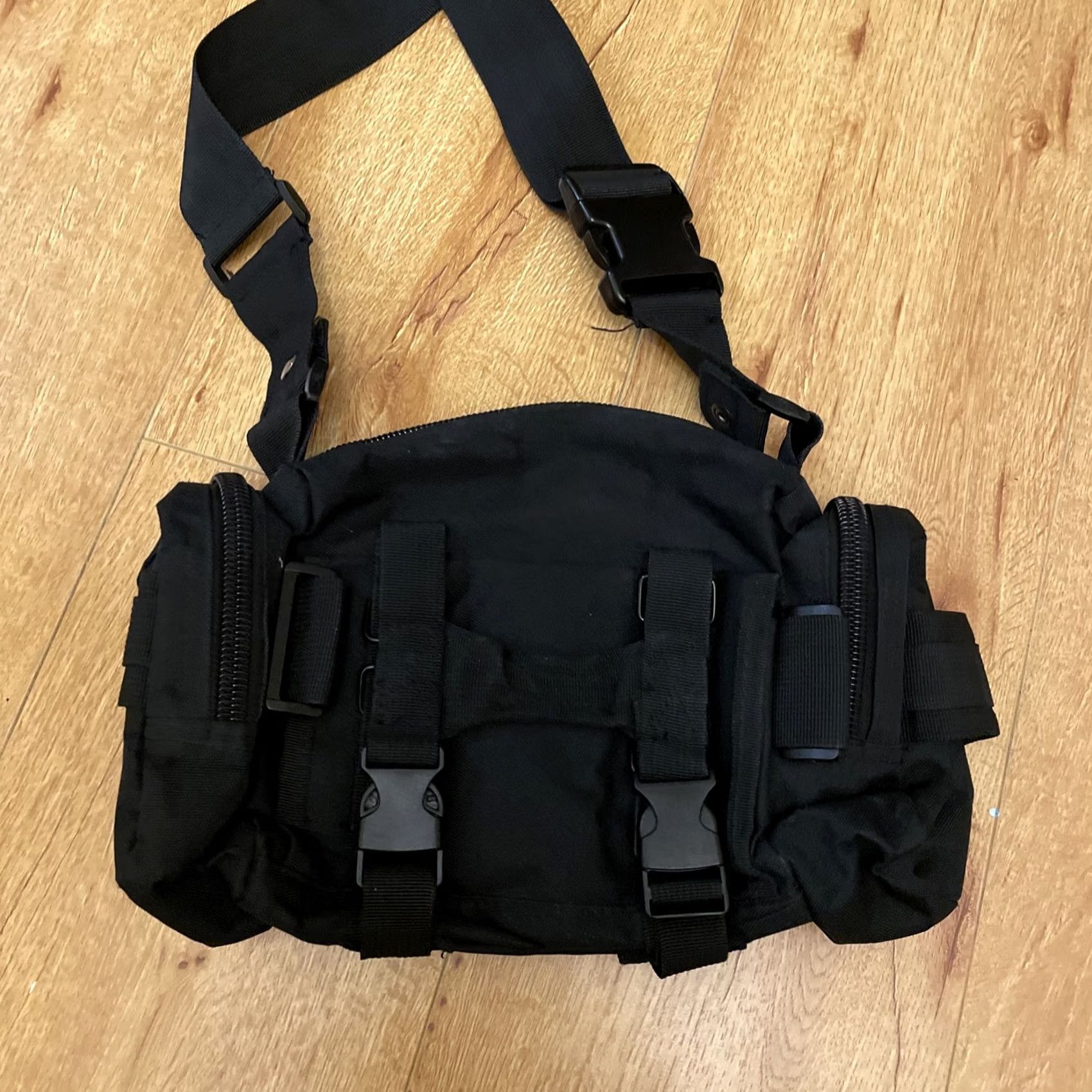 Vintage Tactical Black Waist Fanny Pack Pouch Zip Compartments Unisex Military Belt Bag Water Resistant adjustable Strap Phone Pocket Sport Outdoor Men Size ONE SIZE - 7 Thumbnail