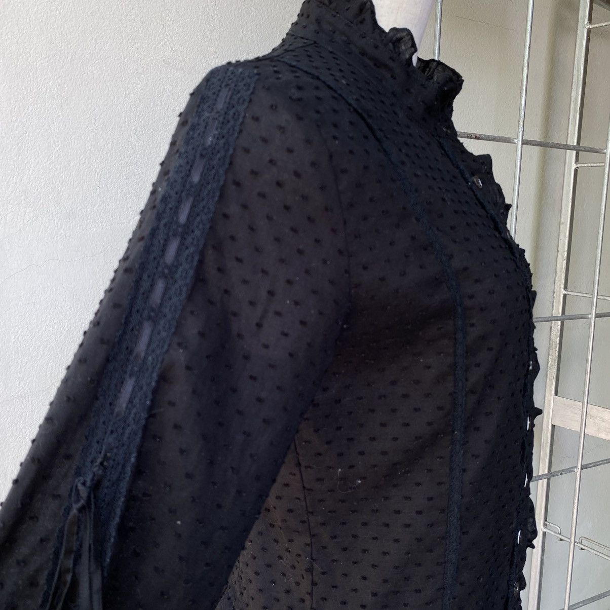 Tornado Mart TORNADO MART Y2K Black Mandarin Lace Blouse Size XS / US 0-2 / IT 36-38 - 6 Thumbnail