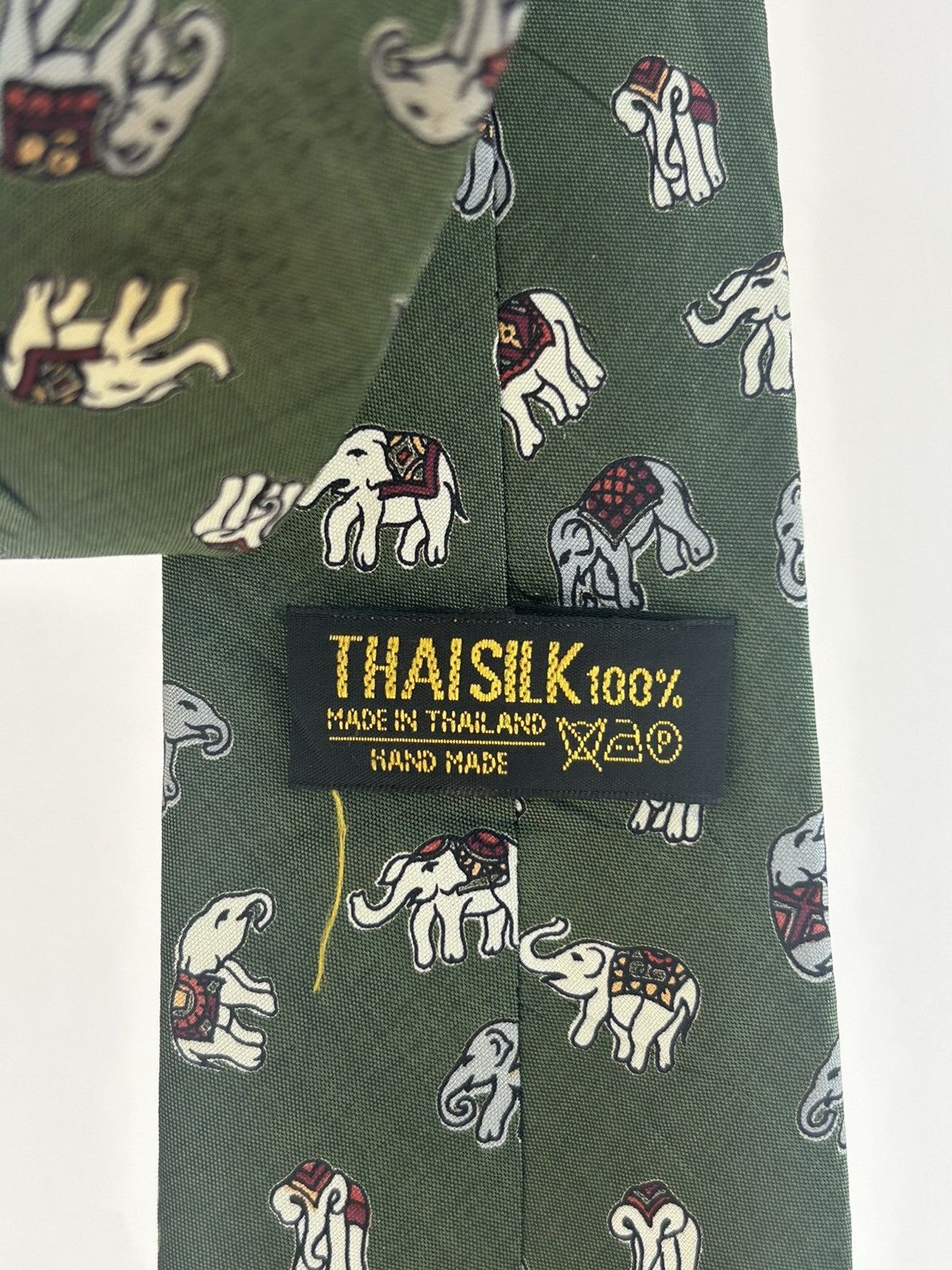 Other Thaisilk Vintage Tie Mini Elephant Green Size ONE SIZE - 4 Thumbnail