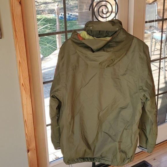 Vintage Lands' End Cinchable Hooded Army Green/Orange Zip Pockets Sz Size US M / EU 48-50 / 2 - 9 Thumbnail