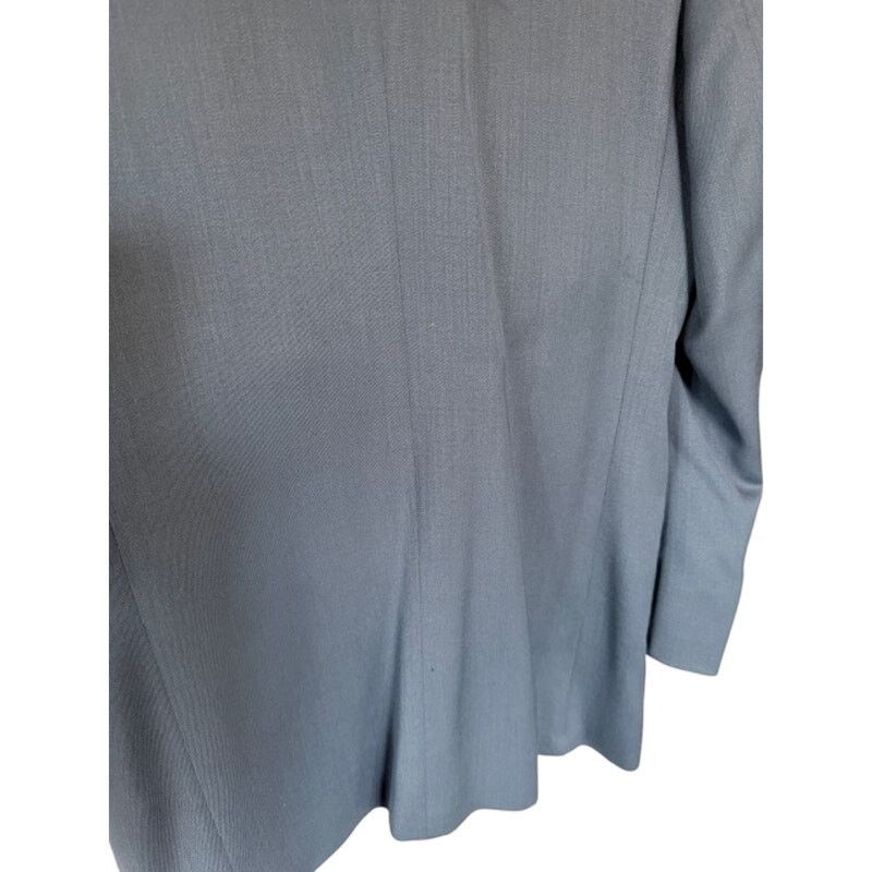 Albert Nipon Vintage Albert Nipon Blue-Gray Double Breasted Wool Suit 37R Size 36R - 8 Thumbnail