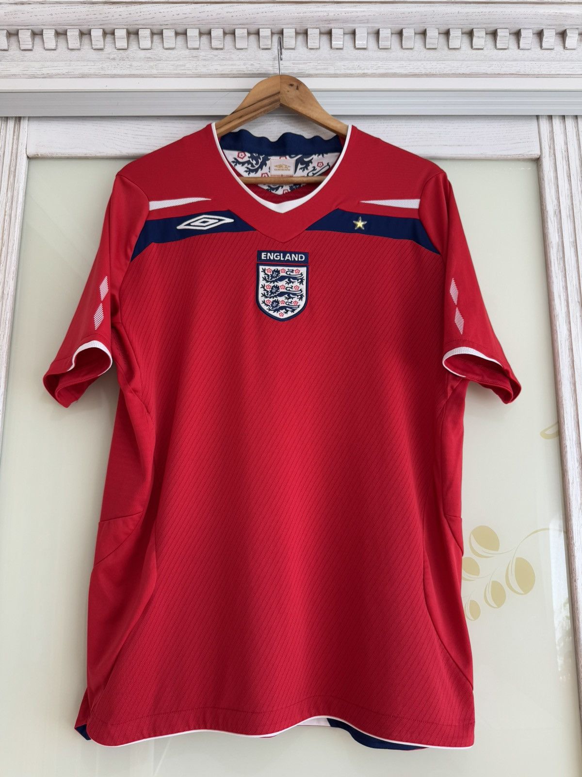 Umbro England 2008-2009 Away Soccer Jersey Football Kit Shirt Size US L / EU 52-54 / 3 - 4 Thumbnail