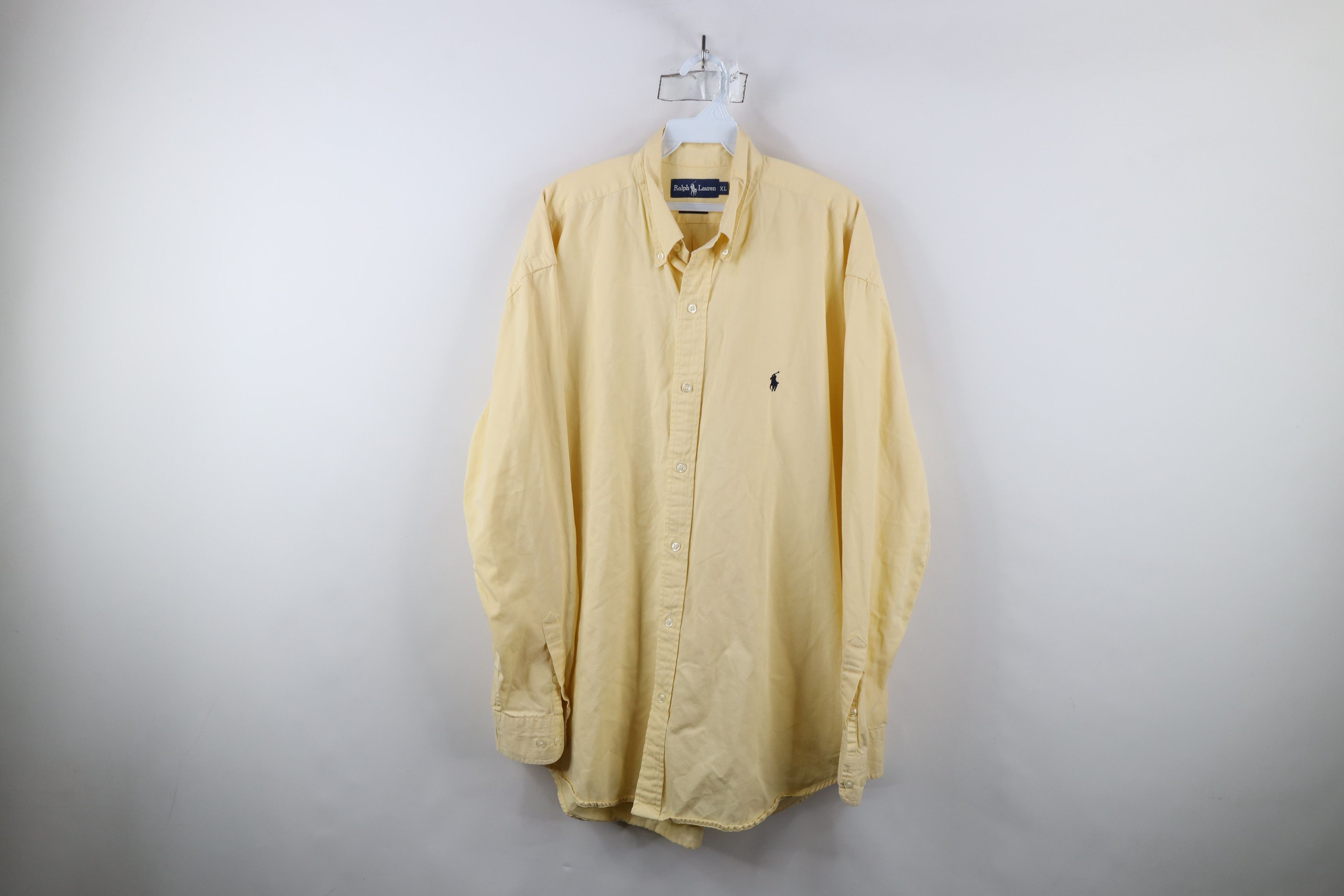 Ralph Lauren × Vintage Vintage 90s Ralph Lauren Collared Button Down Shirt Yellow Size US XL / EU 56 / 4 - 1 Thumbnail