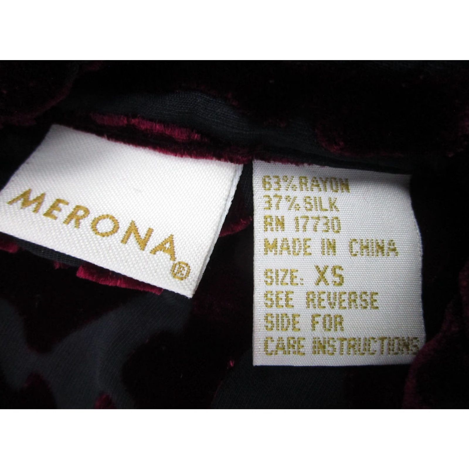 Merona VINTAGE Merona Shirt Womens XS Red Burnout Velvet Floral Sheer y2k Whimsigoth Fairy Boho Size XS / US 0-2 / IT 36-38 - 6 Thumbnail