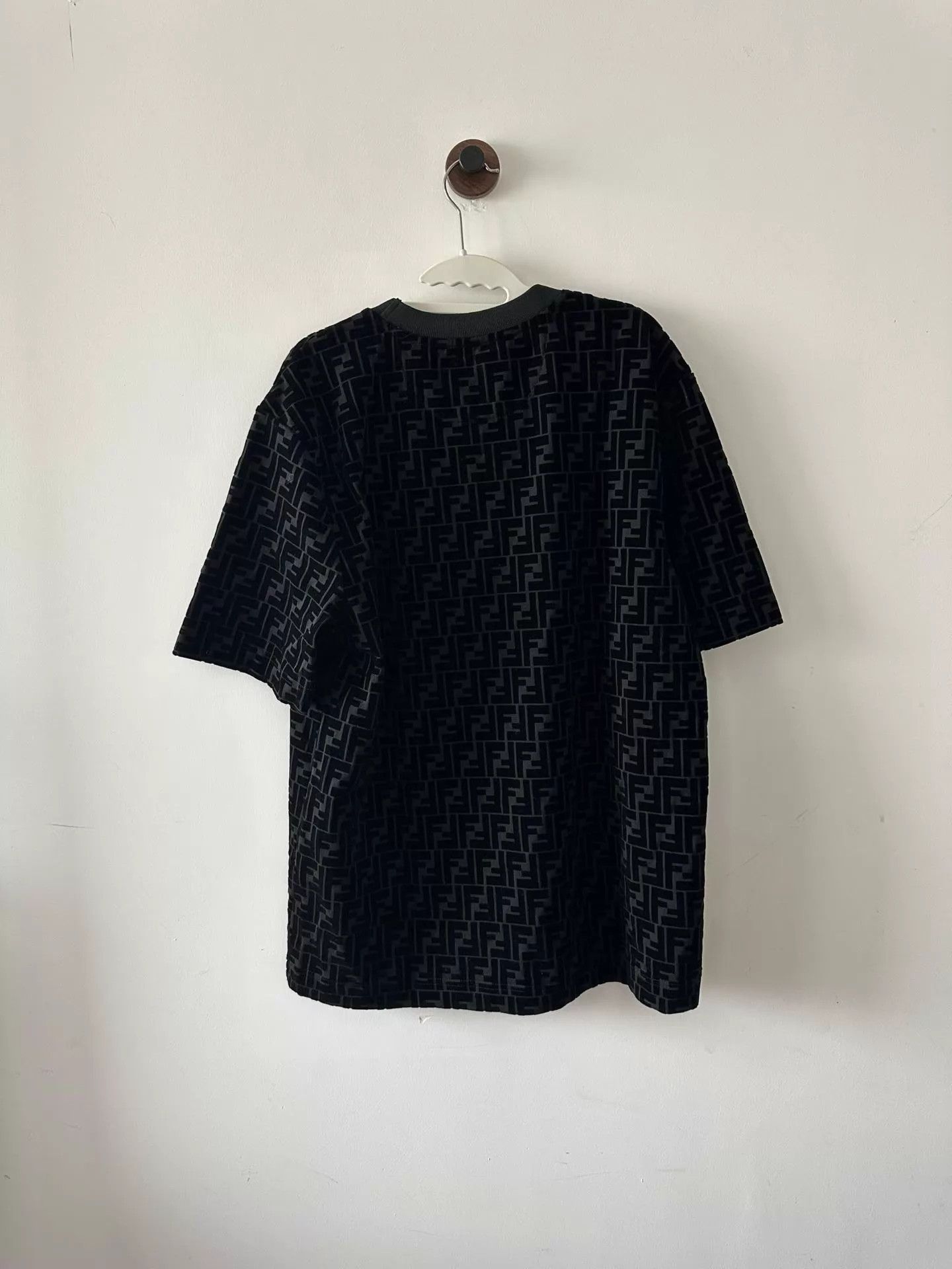 Fendi Fendi Black Flocked All-Over Print S/S M Size US M / EU 48-50 / 2 - 2 Thumbnail