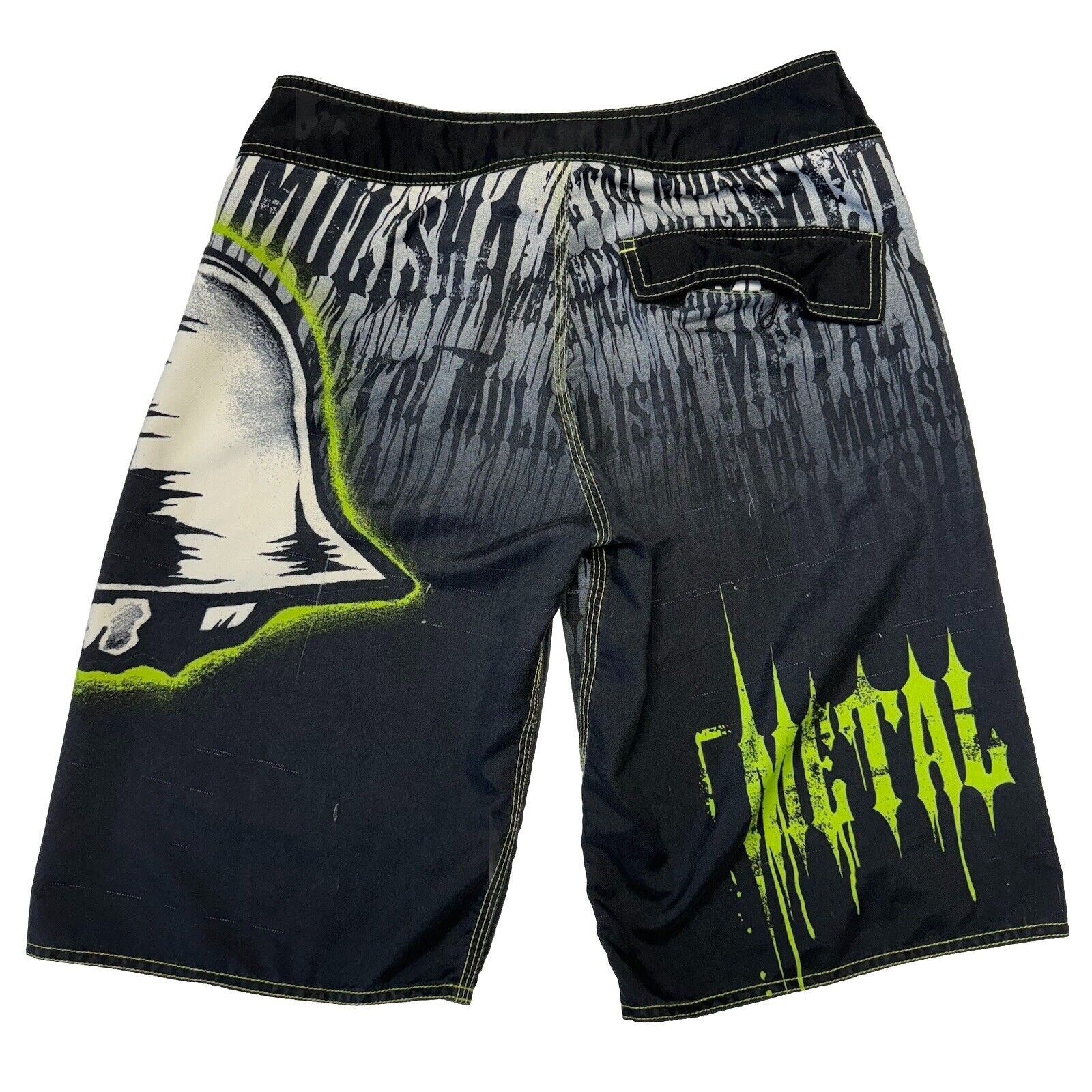Metal Mulisha Metal Mulisha Board Shorts Mens 28 Black Y2K Swim Trunks Grailed